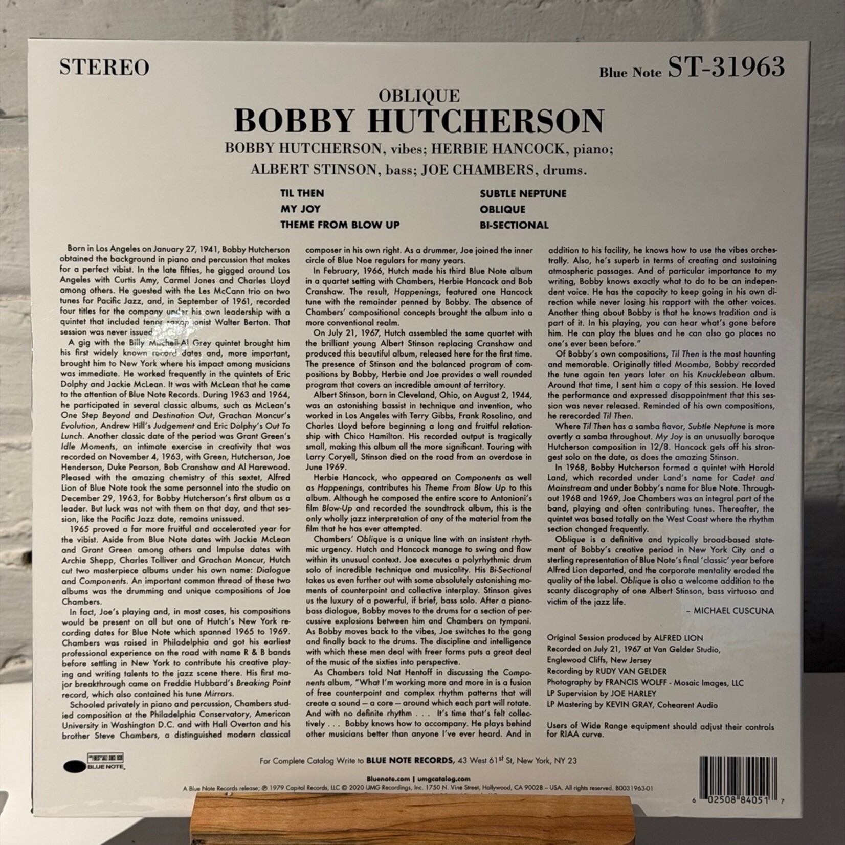 [Kollectible Vinyl] Hutcherson, Bobby: Oblique (2020, USA, VG+) [BLUE NOTE]