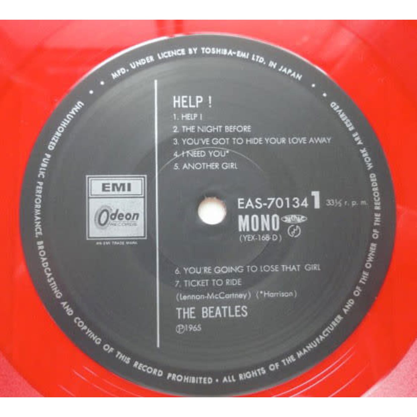 [Japanese Vintage] The Beatles: Help! (Red Wax, w/Insert) [JAPANESE VINTAGE]