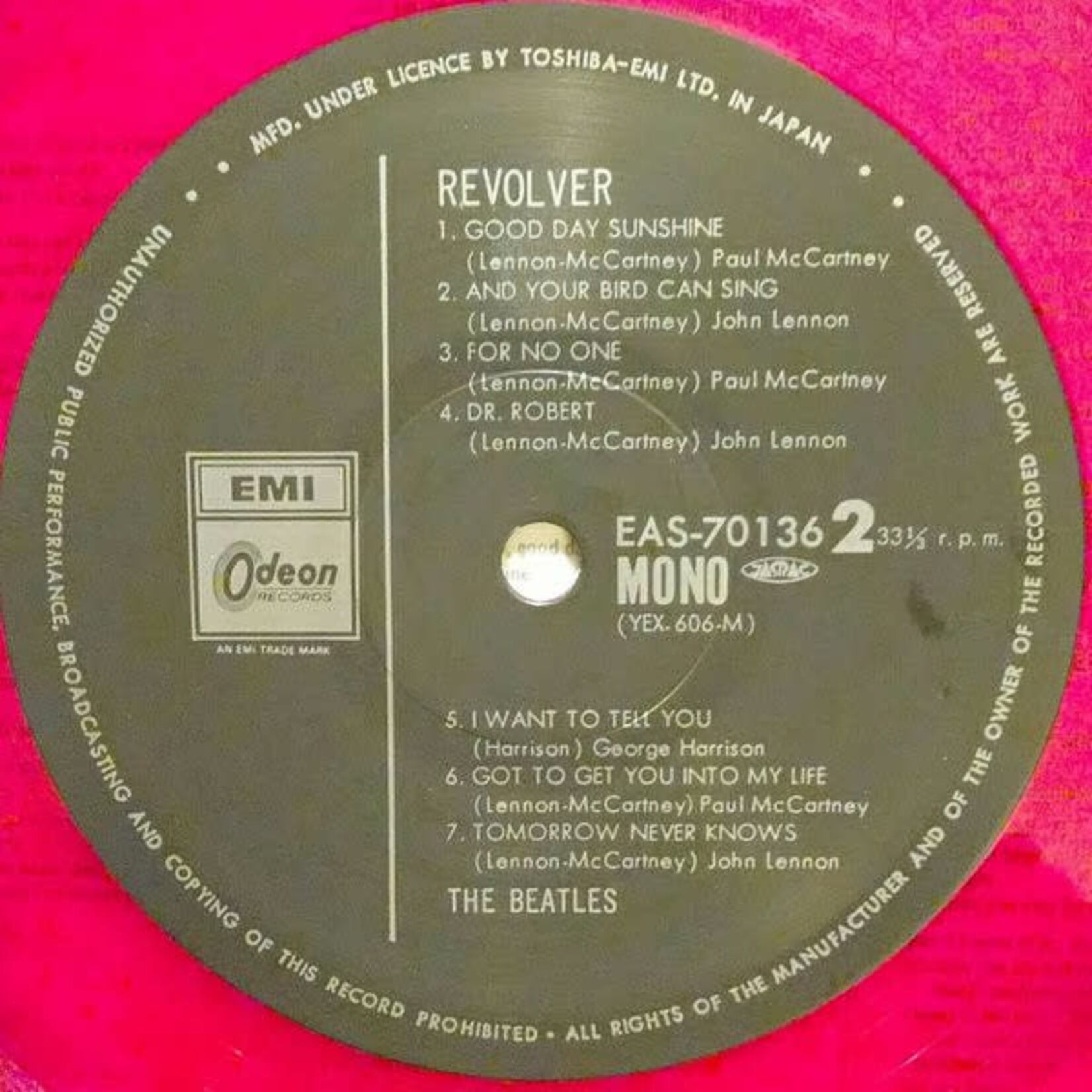 [Japanese Vintage] Beatles: Revolver (Mono, w/Insert, Red Vinyl) [JAPANESE VINTAGE]