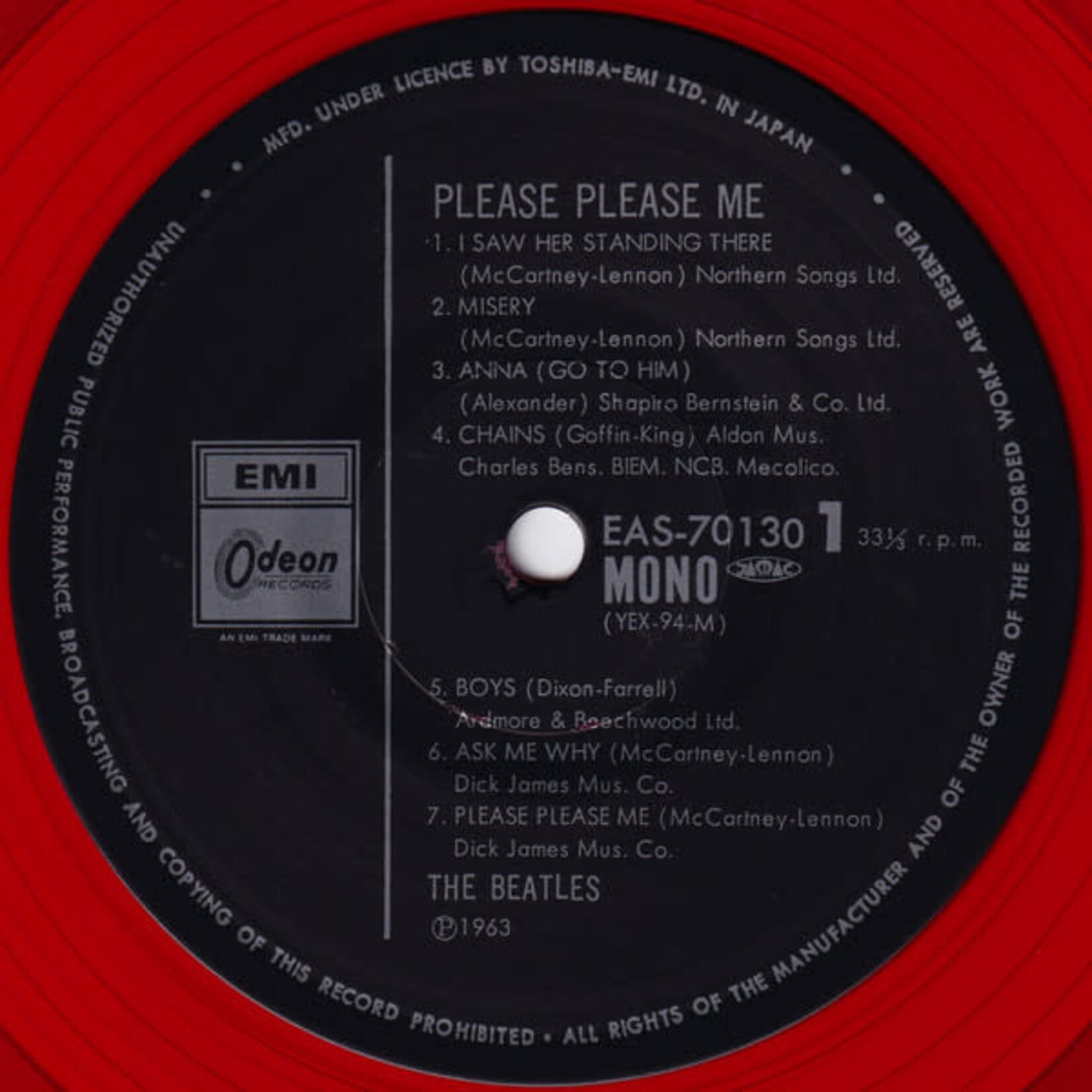 [Japanese Vintage] Beatles: Please Please Me (Red Wax, No OBI, w/Insert) [JAPANESE VINTAGE]