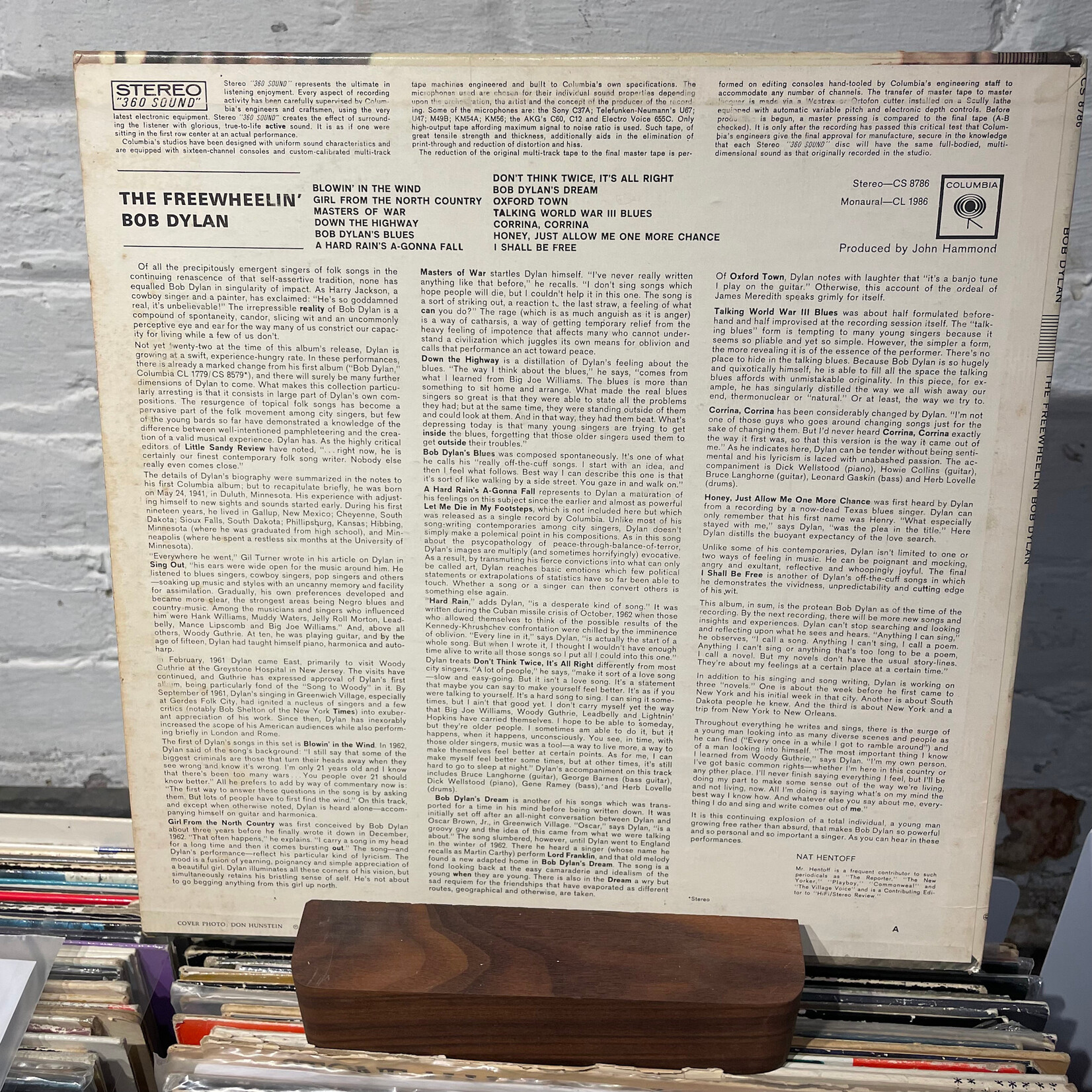 [Kollectible Vinyl] Dylan, Bob: The Freewheelin' Bob Dylan (1963, USA, VG) [COLUMBIA]
