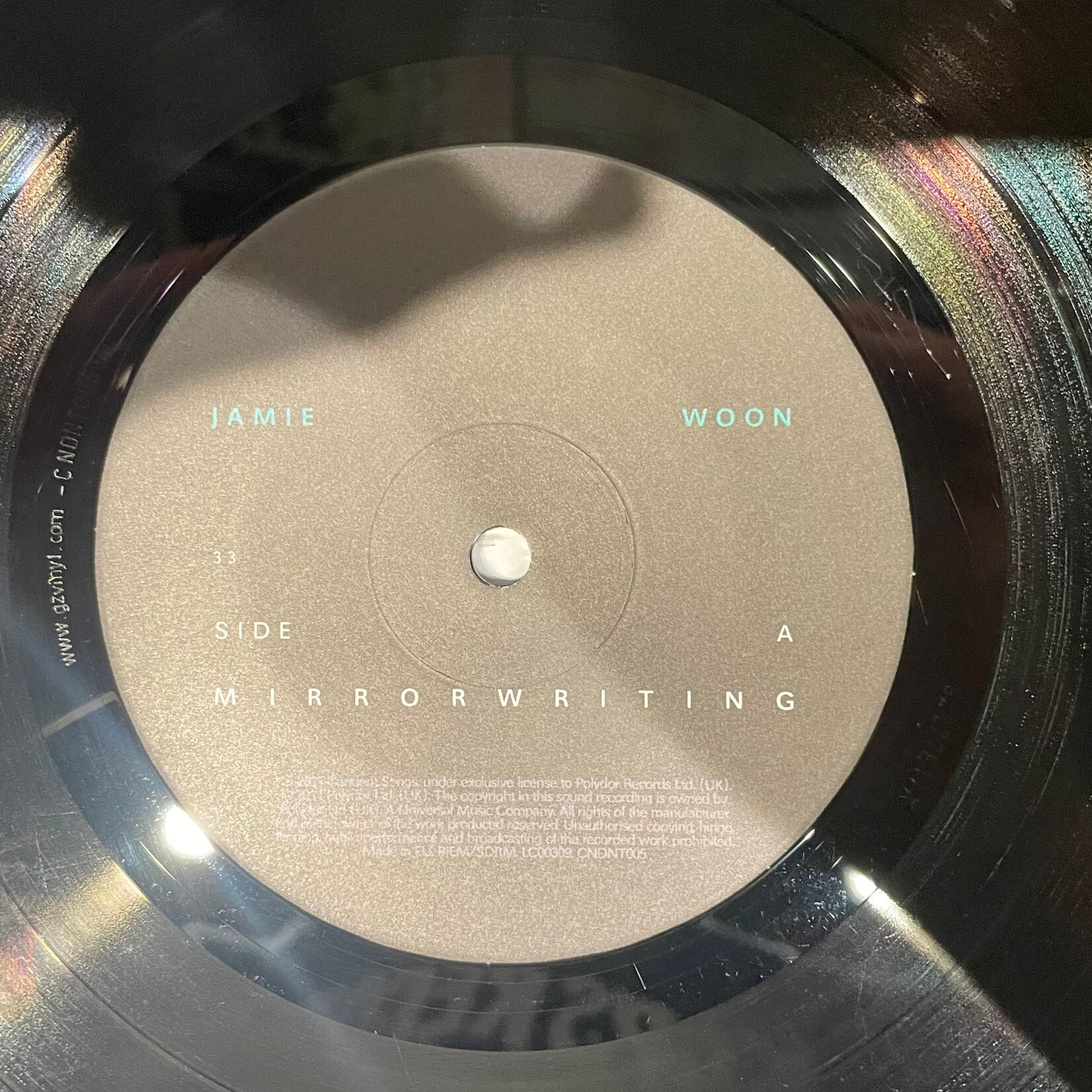 [Kollectible Vinyl] Woon, Jamie: Mirrorwriting (2011, UK, 1st Pressing, VG+) [CANDENT]
