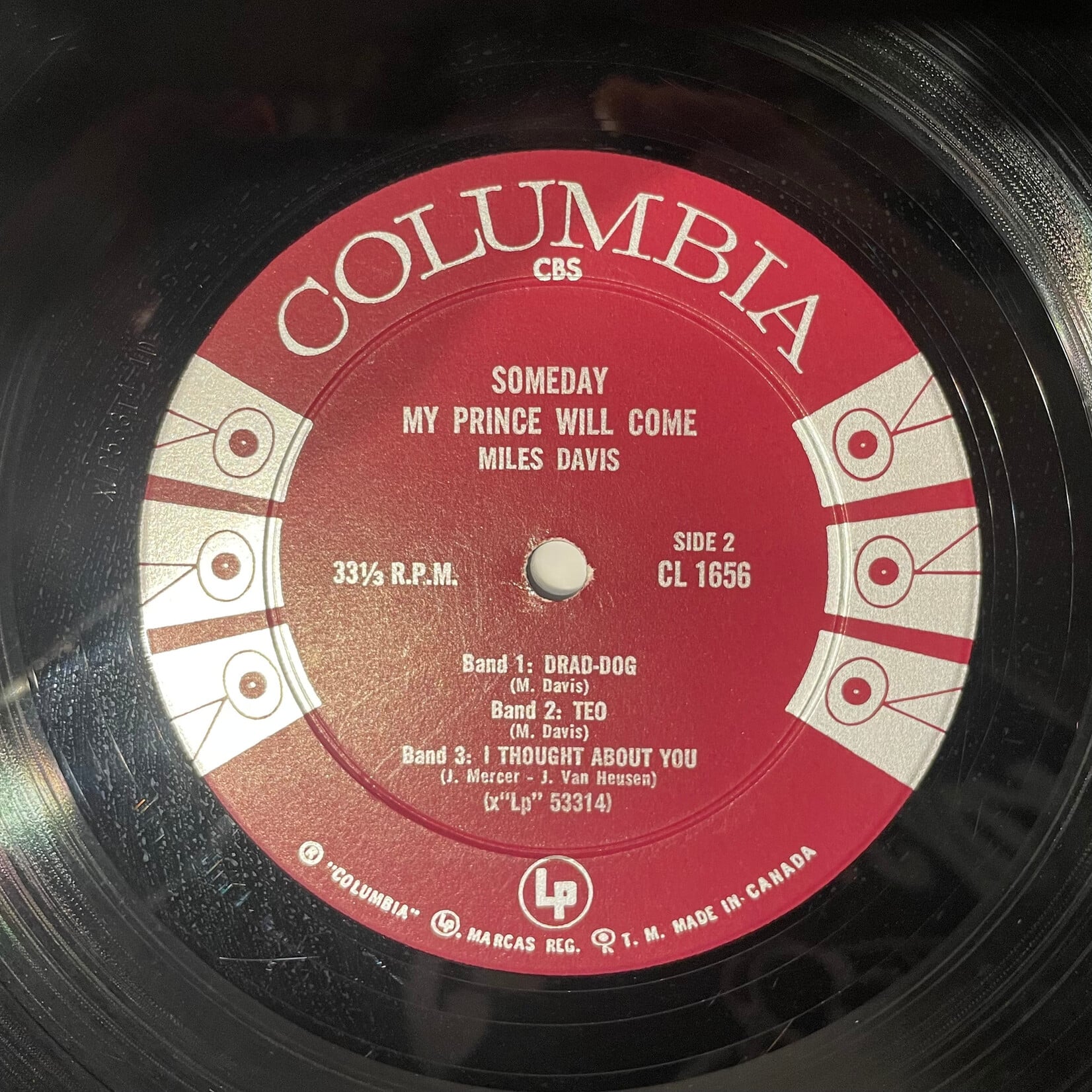 [Kollectible Vinyl] Davis, Miles: Someday My Prince Will Come (1961, Canada, VG) [COLUMBIA]