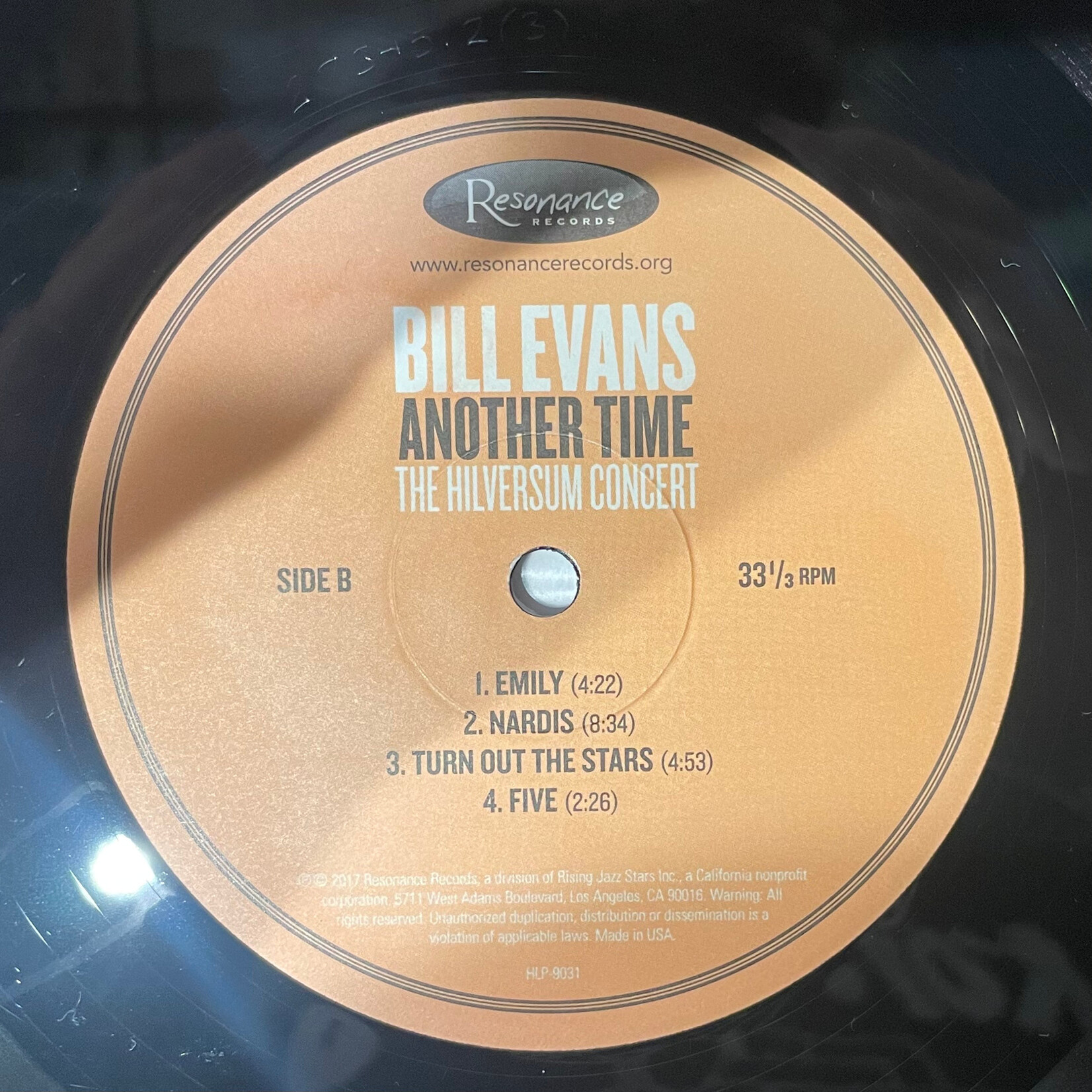 [Kollectible Vinyl] Evans, Bill: Another Time (The Hilversum Concert) (2017, USA, Numbered, EX) [RESONANCE]