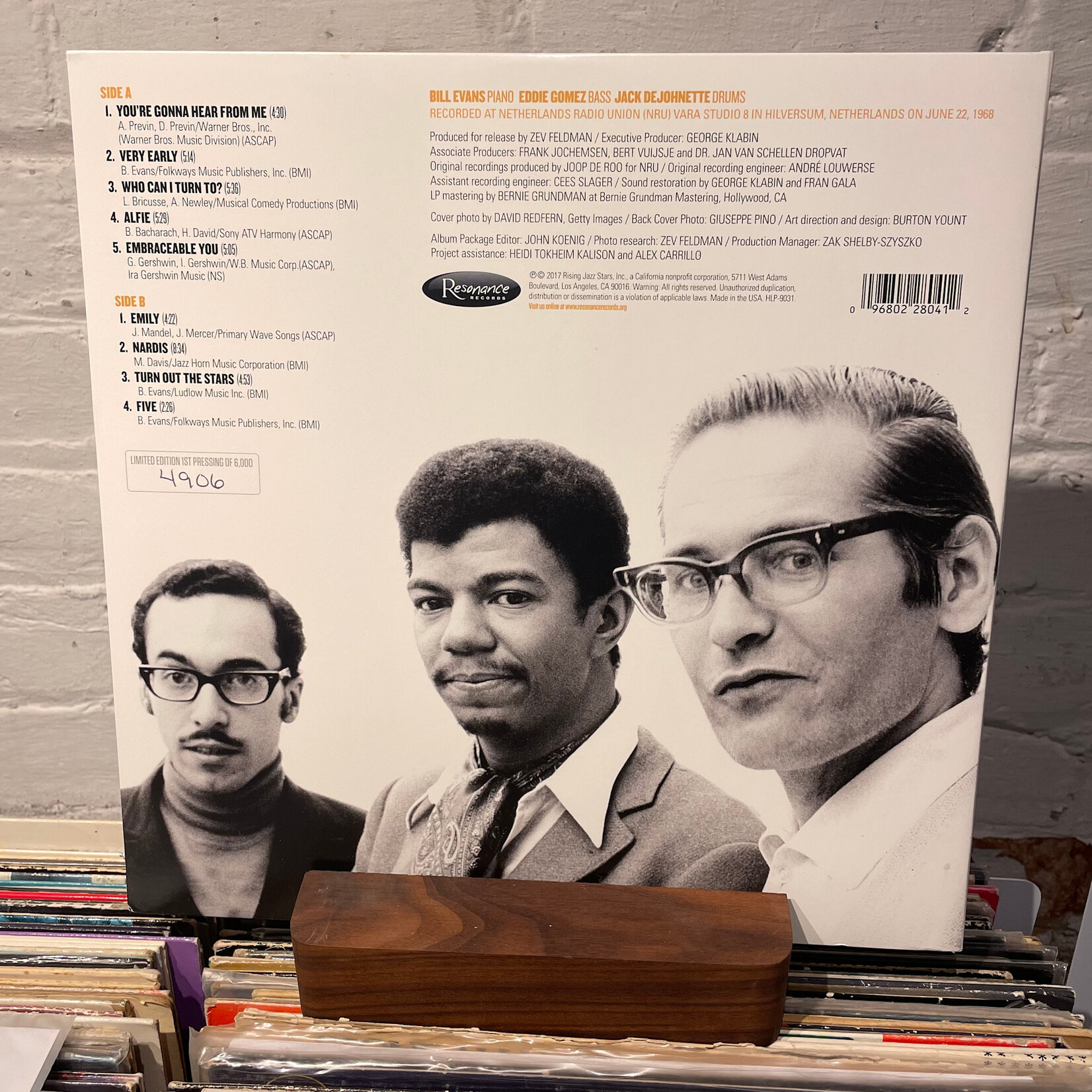 [Kollectible Vinyl] Evans, Bill: Another Time (The Hilversum Concert) (2017, USA, Numbered, EX) [RESONANCE]