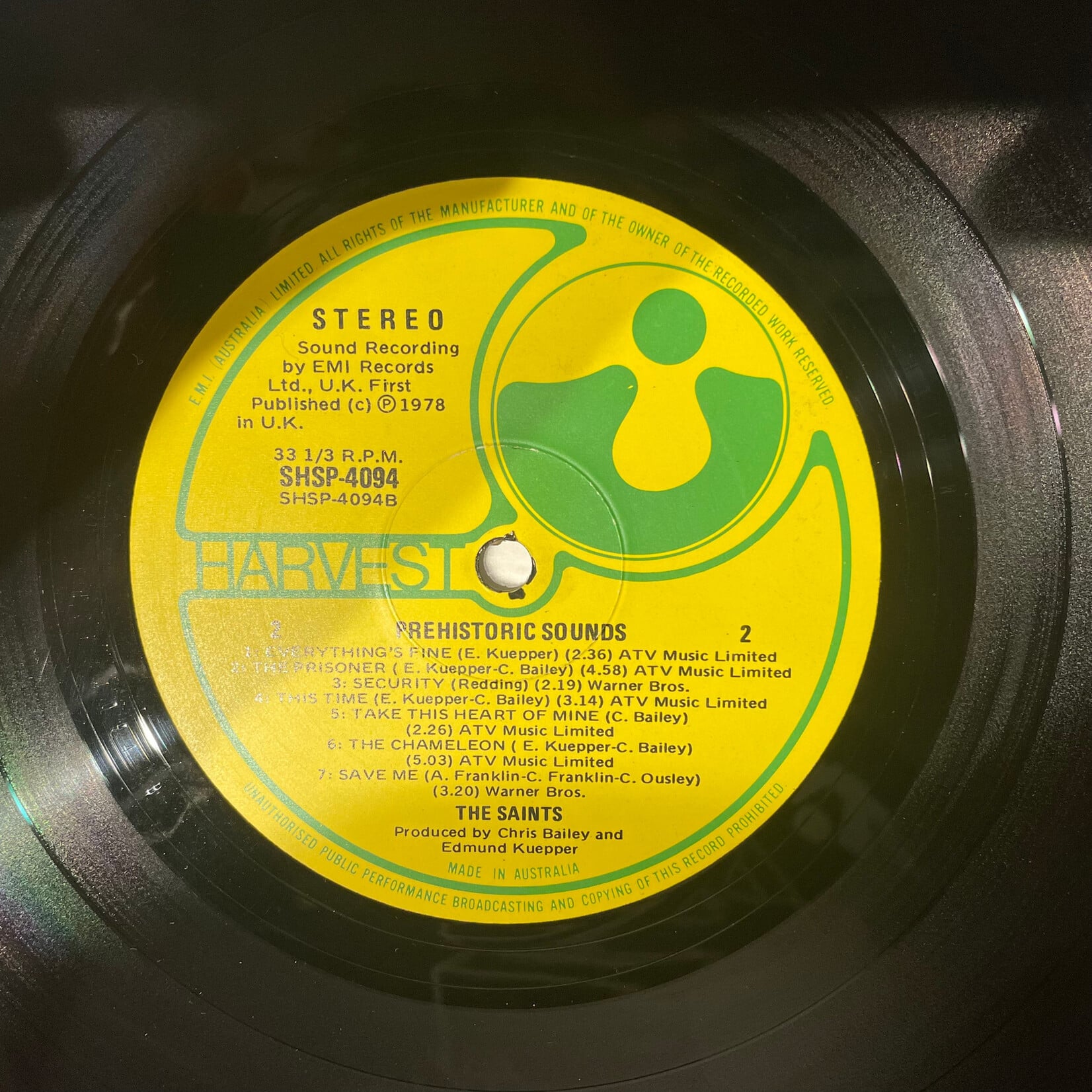 [Kollectible Vinyl] Saints: Prehistoric Sounds (1978, Australia, VG+) [HARVEST]