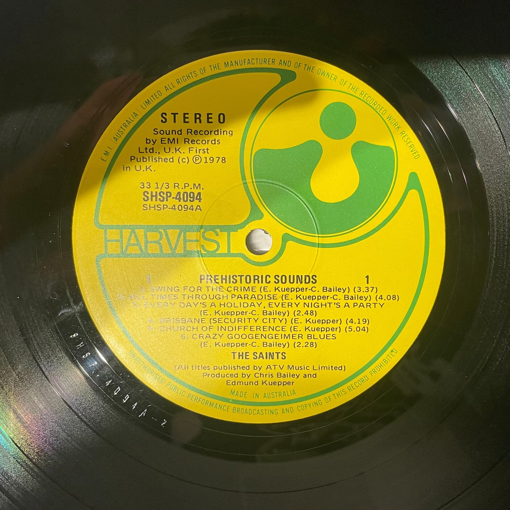 [Kollectible Vinyl] Saints: Prehistoric Sounds (1978, Australia, VG+) [HARVEST]