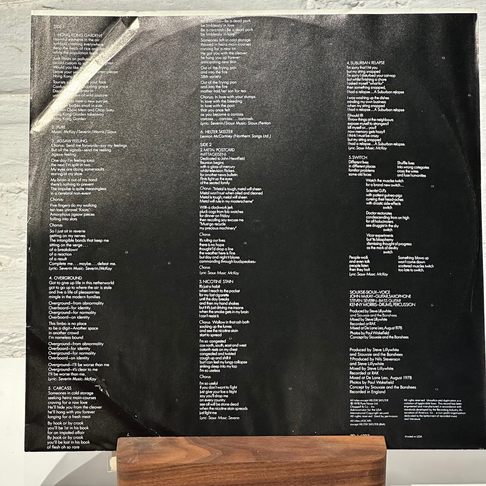 [Kollectible Vinyl] Siouxsie And The Banshees: The Scream (1979, USA, Goth, Promo Copy, EX) [POLYDOR]