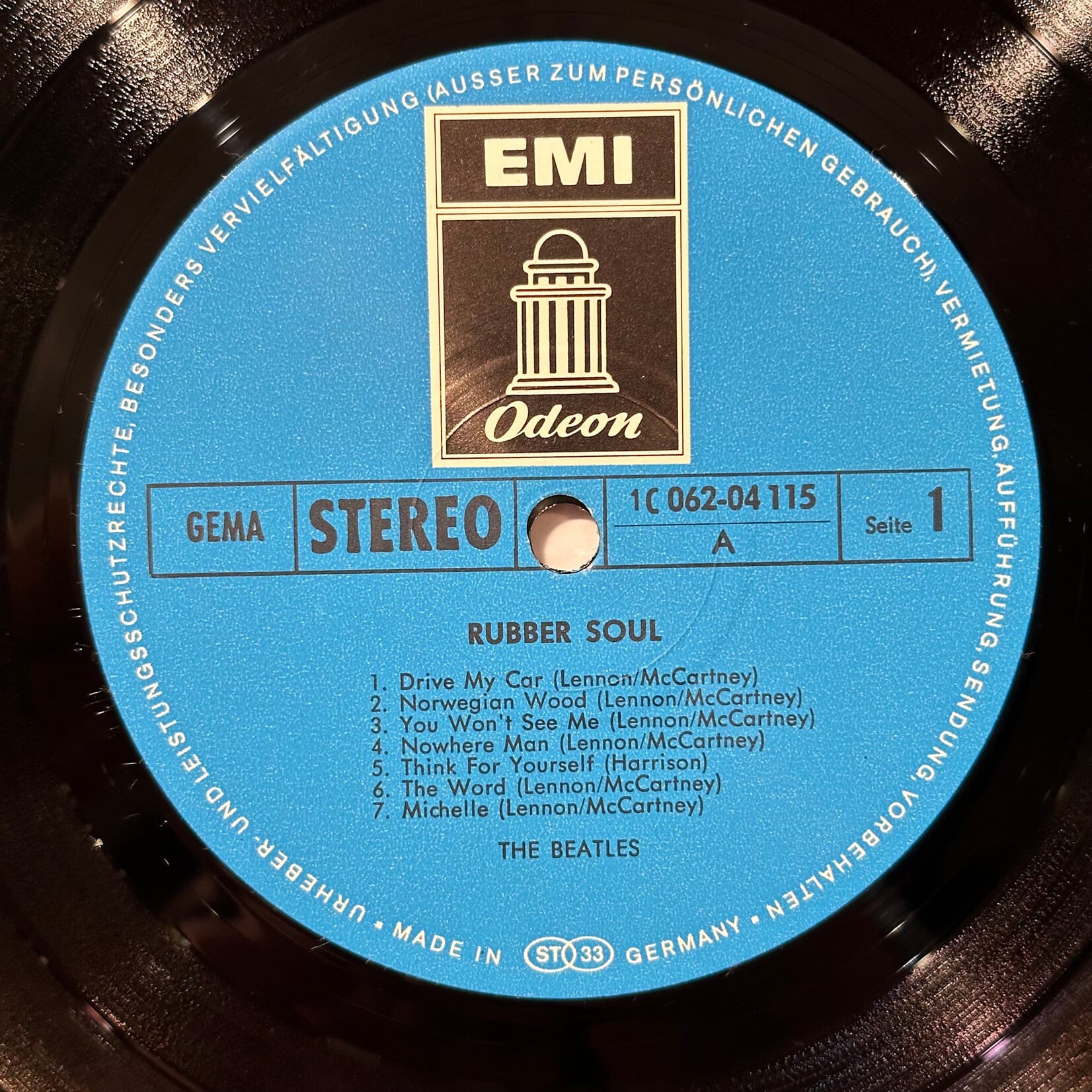 [Kollectible Vinyl] Beatles: Rubber Soul (1961, Germany, Blue Odeon, EX) [ODEON]