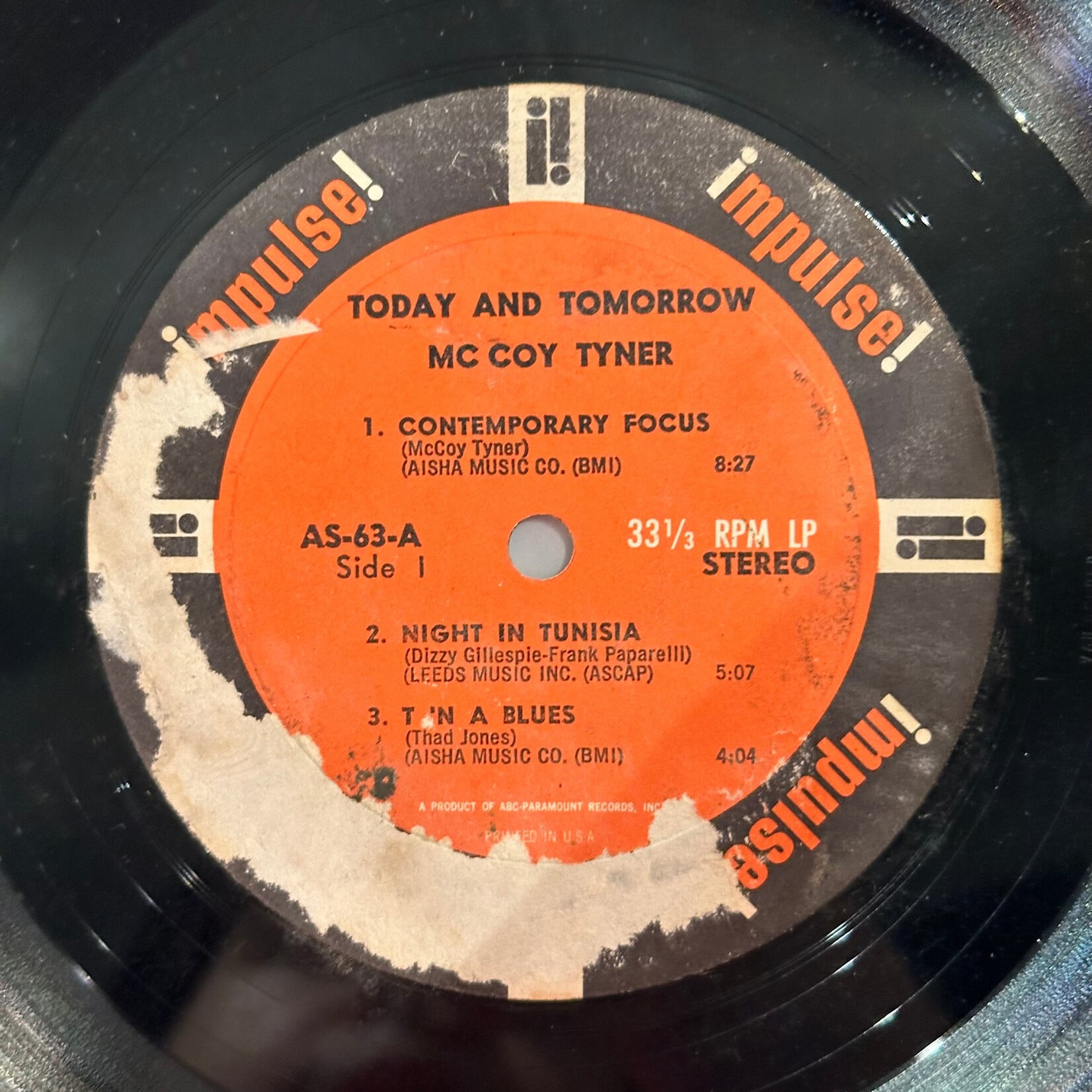 [Kollectible Vinyl] Tyner, McCoy: Today and Tomorrow (1964, USA, Stereo, Van Gelder, Vinyl VG+ [Label Not]) [IMPULSE!]