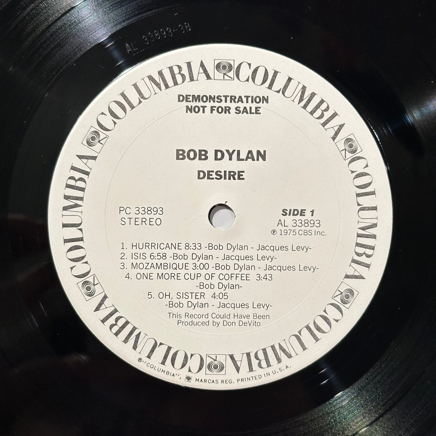 [Kollectible Vinyl] Dylan, Bob: Desire (1975, USA, White Label Promo, VG+)