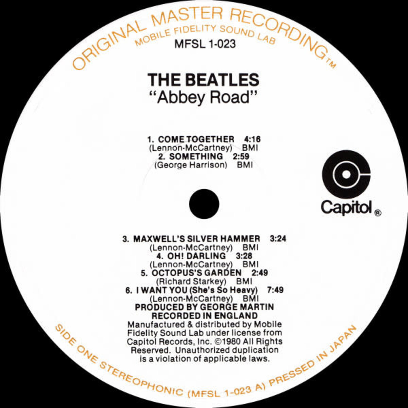 [Kollectible Vinyl] Beatles: Abbey Road (1980, USA, Ltd. Ed. Audiophile w/ insert & bag, EX) [CAPITOL]