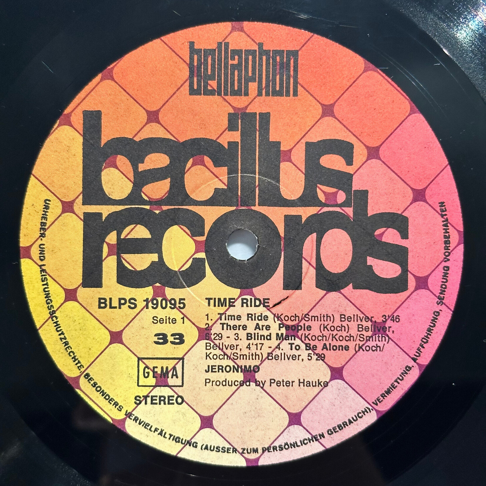 [Kollectible Vinyl] Jeronimo: Time Ride (1972, Germany, Hard Rock, Textured Sleeve, VG+) [BACILLUS]