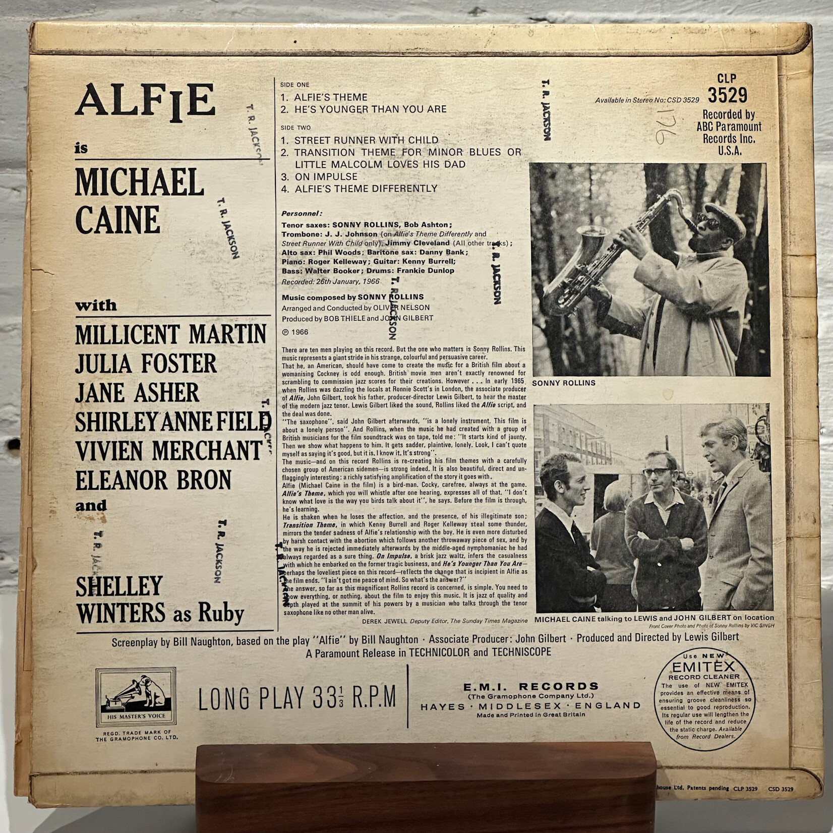 [Kollectible Vinyl] Rollings, Sonny: Sonny Plays Alfie (1966, UK, VG+) [HIS MASTER'S VOICE]
