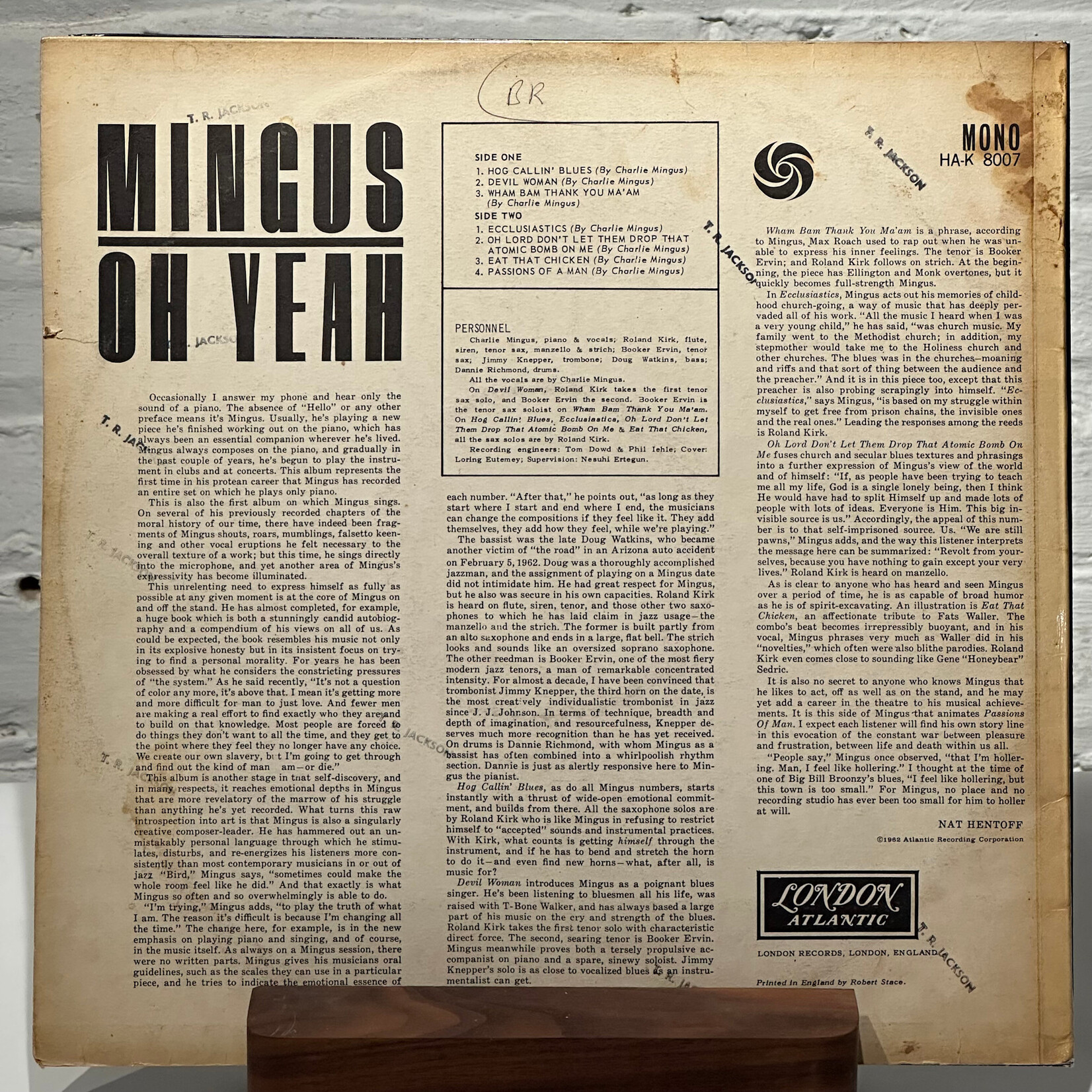 [Kollectible Vinyl] Mingus, Charles: Oh Yeah (1962, UK, Disc EX) [LONDON ATLANTIC]