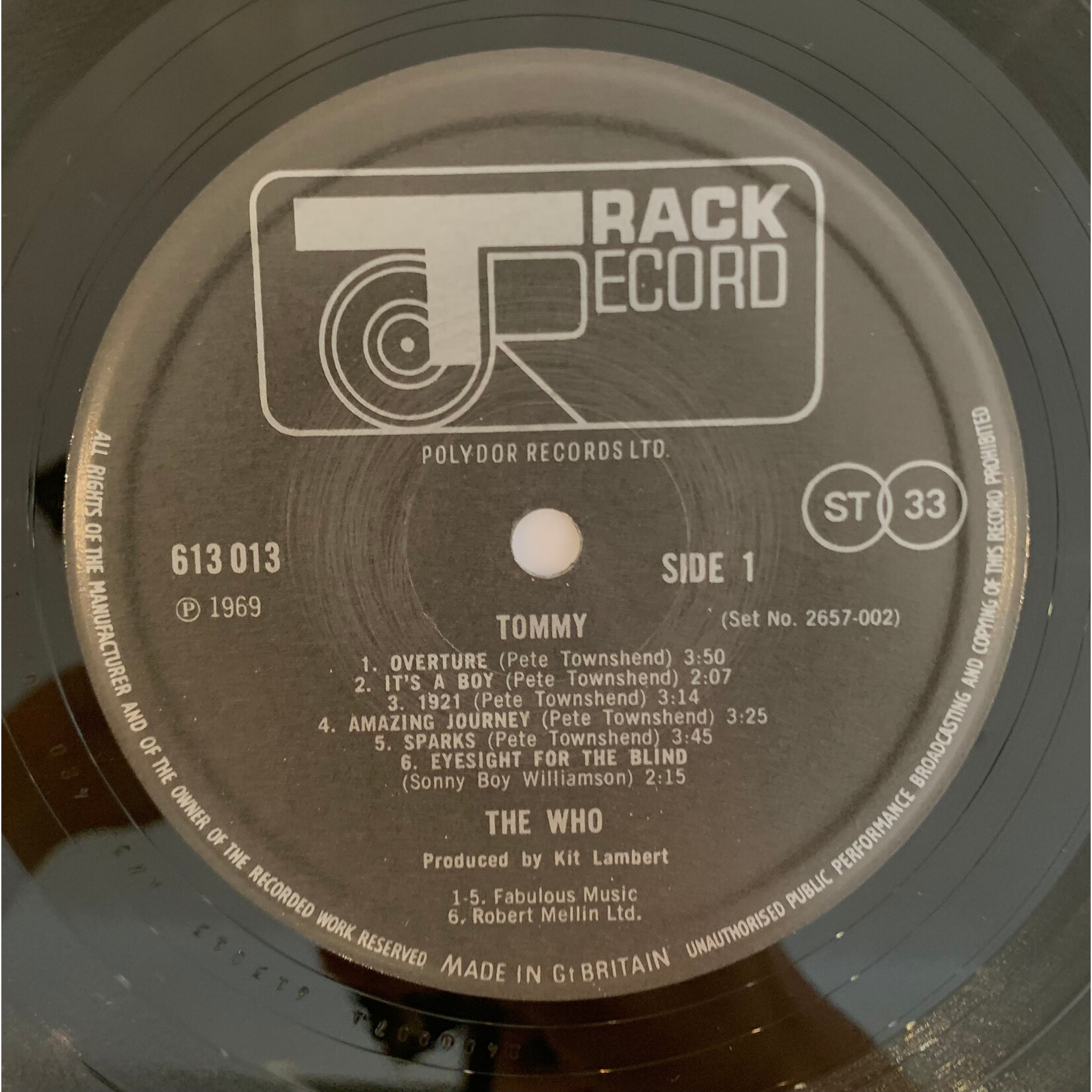 [Kollectible Vinyl] Who: Tommy (1969, UK, Black Track Label, Fold Out, EX) [TRACK]