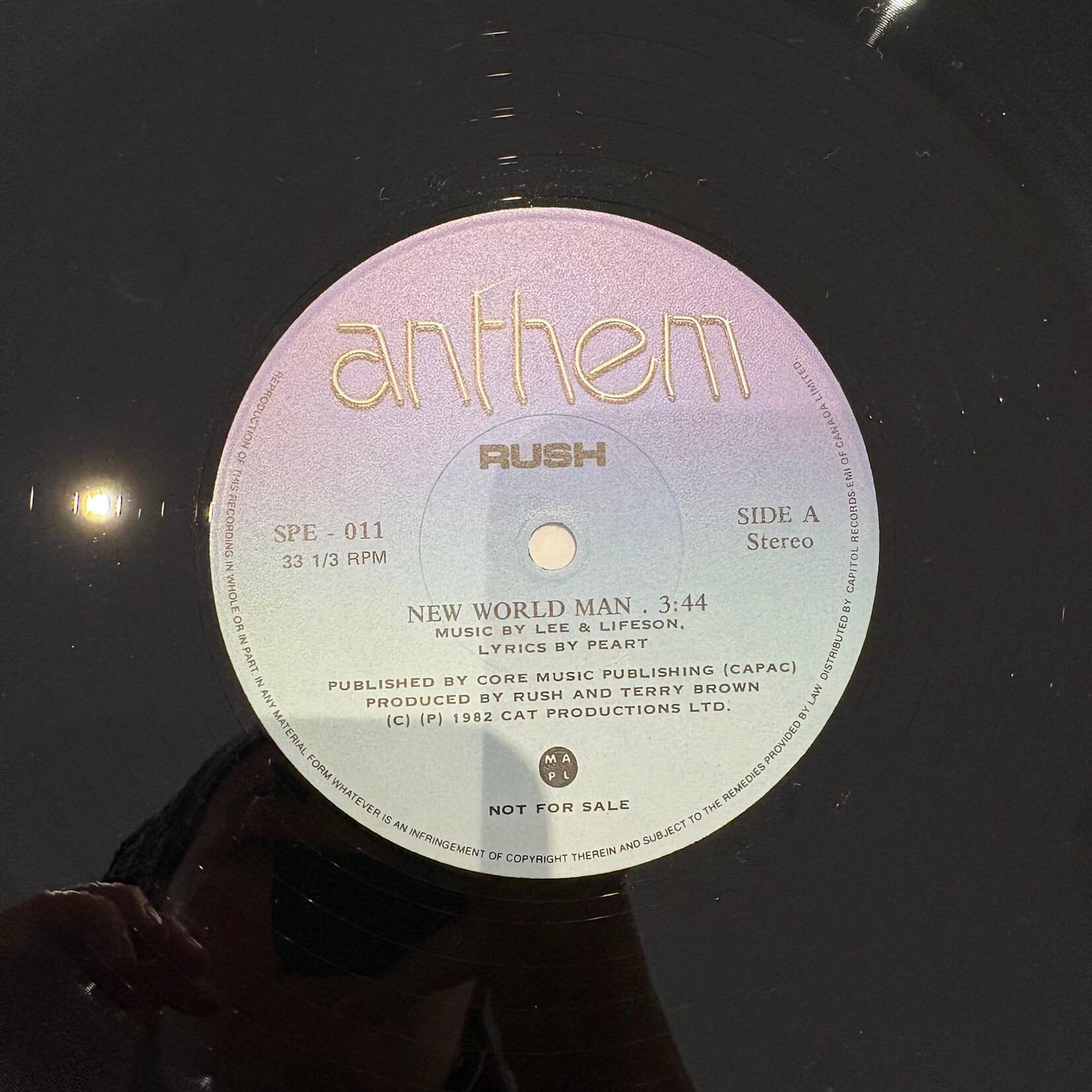 [Nick's Disk Pics] Rush: New World Man (12", 1982, Canada, Promo, VG+) [ANTHEM]