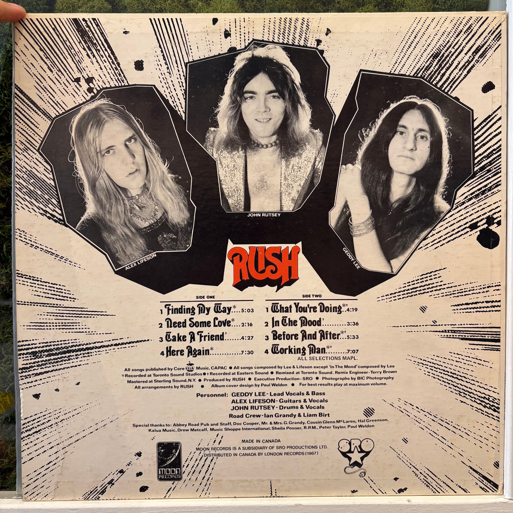 [Nick's Disk Pics] Rush: Self-titled (1974, Canada, Moon Label, VG+) [MOON]