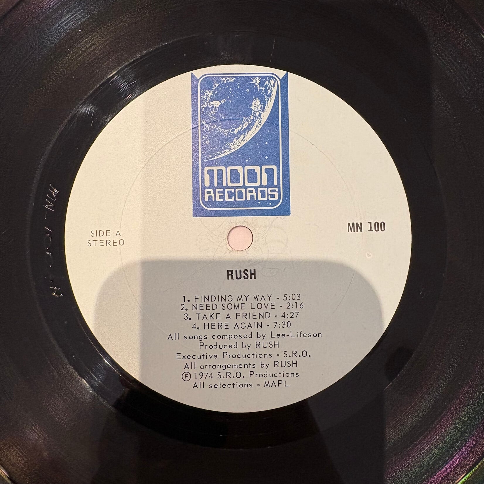 [Nick's Disk Pics] Rush: Self-titled (1974, Canada, Moon Label, VG+) [MOON]