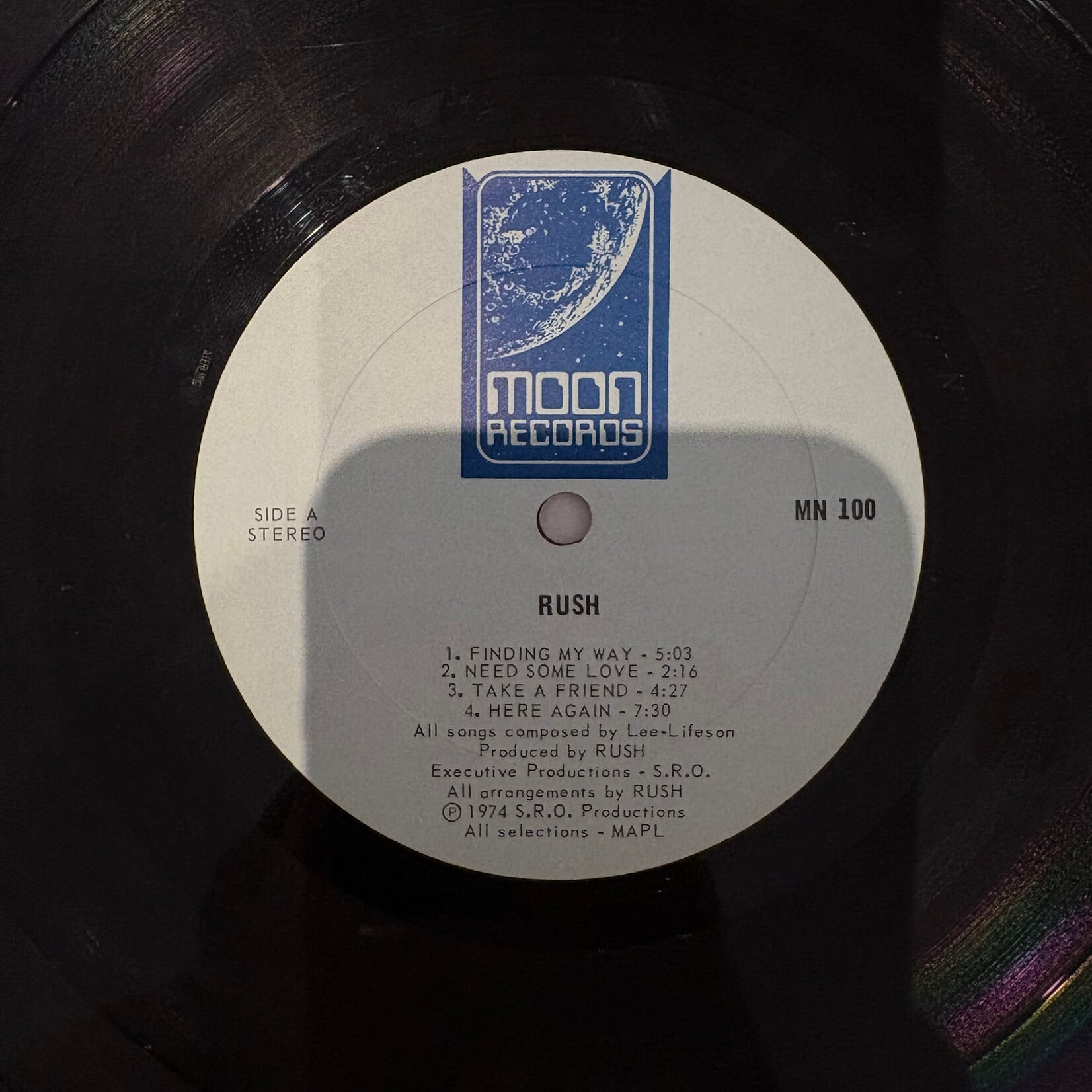 [Nick's Disk Pics] Rush: Self-titled (1974, Canada, Moon Label, VG) [MOON]