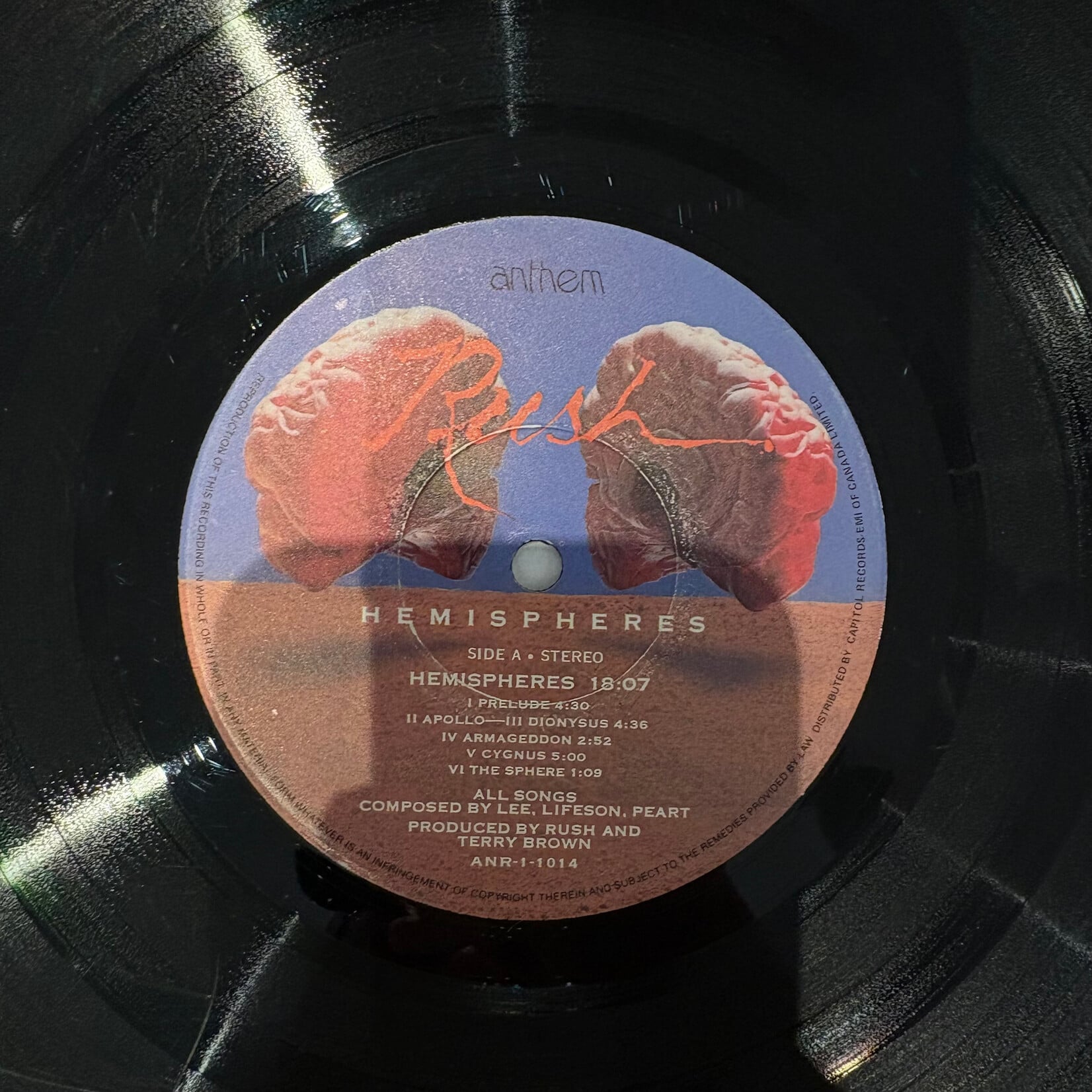 [Nick's Disk Pics] Rush: Hemispheres (1978, Canada, Autographed, VG) [ANTHEM]