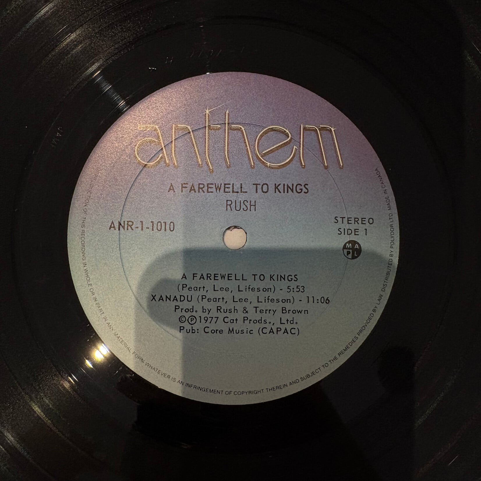 [Nick's Disk Pics] Rush: A Farewell To Kings (1977, Canada, Alex Lifeson Autograph, VG+) [ANTHEM]