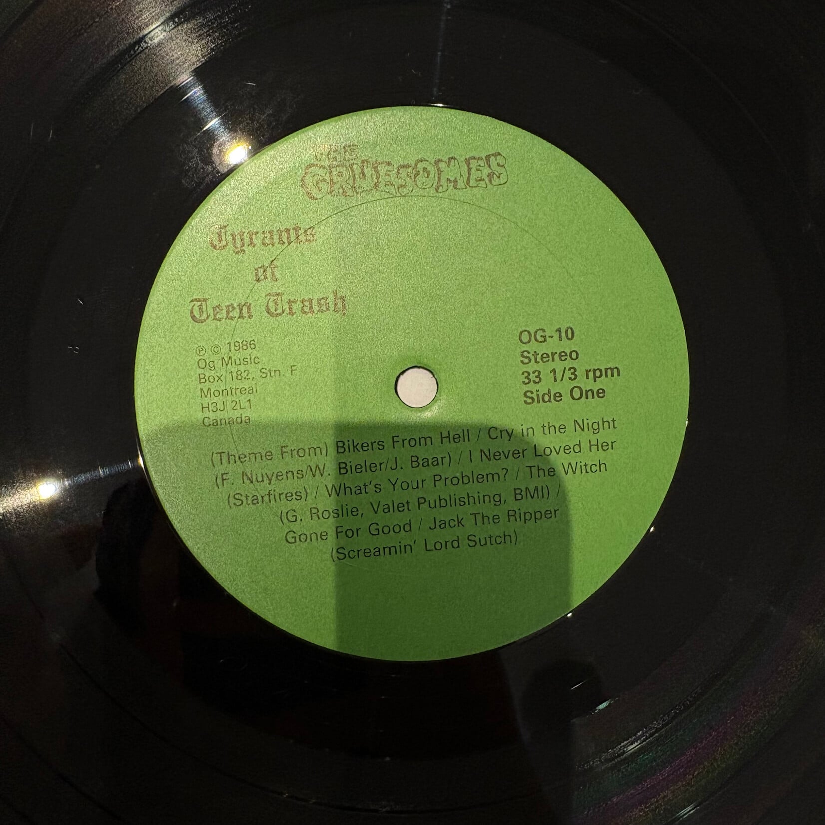[Nick's Disk Pics] Gruesomes: Tyrants Of Teen Trash (1986, Canada, VG+) [OG MUSIC]