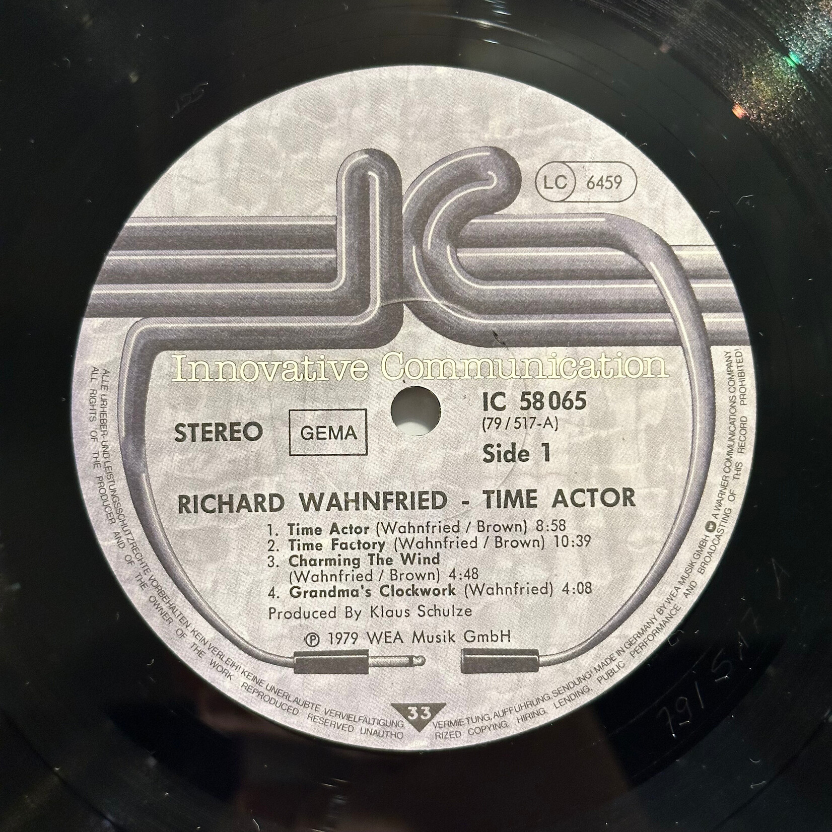 [Kollectible Vinyl] Wahnfried, Richard: Time Actor (1979, GERMANY, VG+) [INNOVATIVE COMMUNICATION]