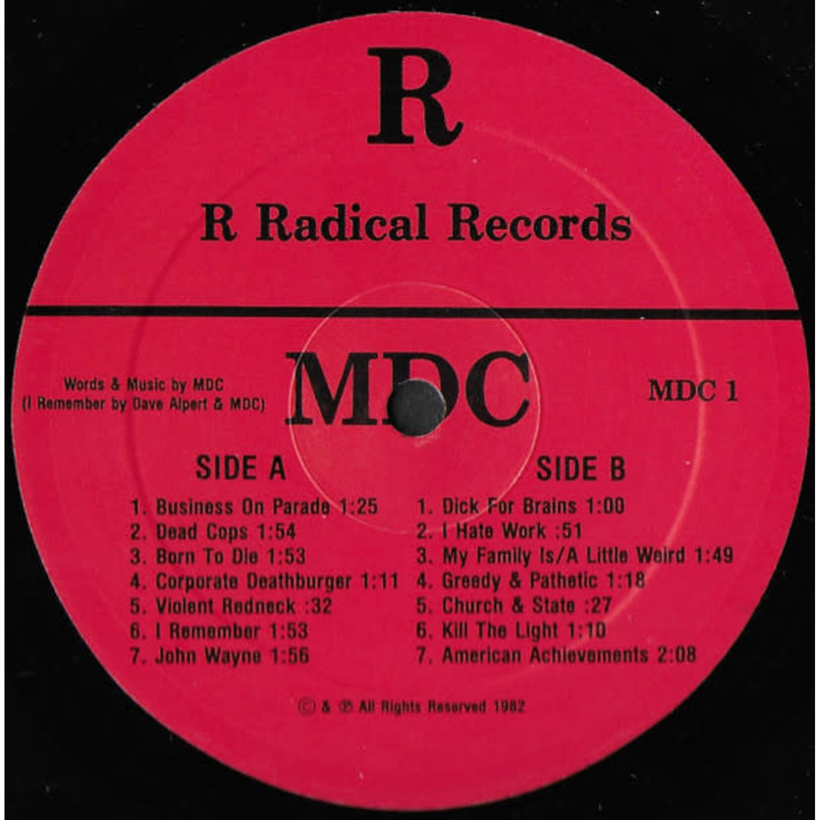 [Kollectible Vinyl] MDC: Millions of Dead Cops (1982, USA, VG+) [RADICAL]
