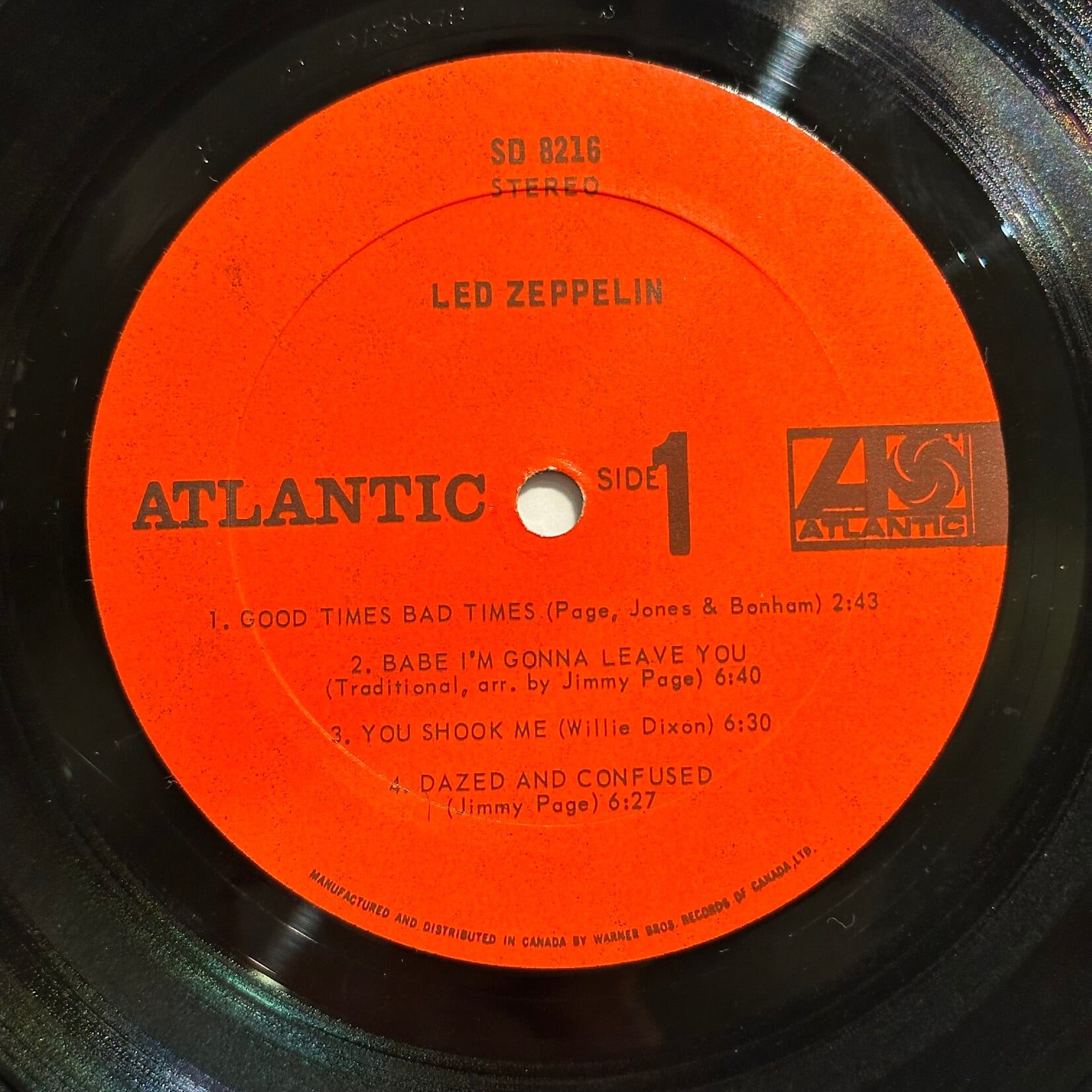 [Kollectible Vinyl] Led Zeppelin: Self Titled (1969, CANADA, Red Atlantic, In Shrink!, VG+) [ATLANTIC]