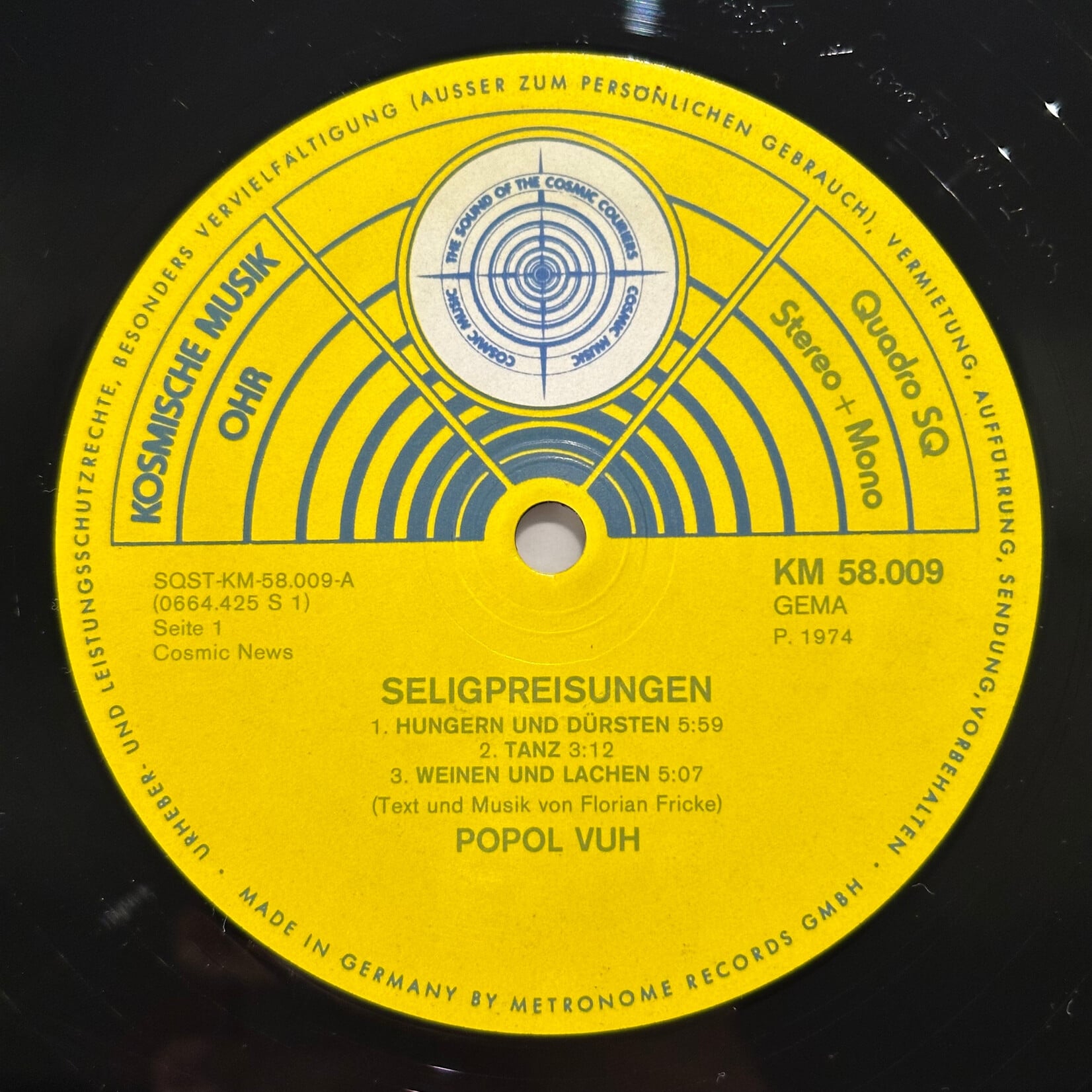 [Kollectible Vinyl] Popol Vuh: Seligpreisung (1973, Germany, VG+) [KOSMISCHE MUSIK OHR]