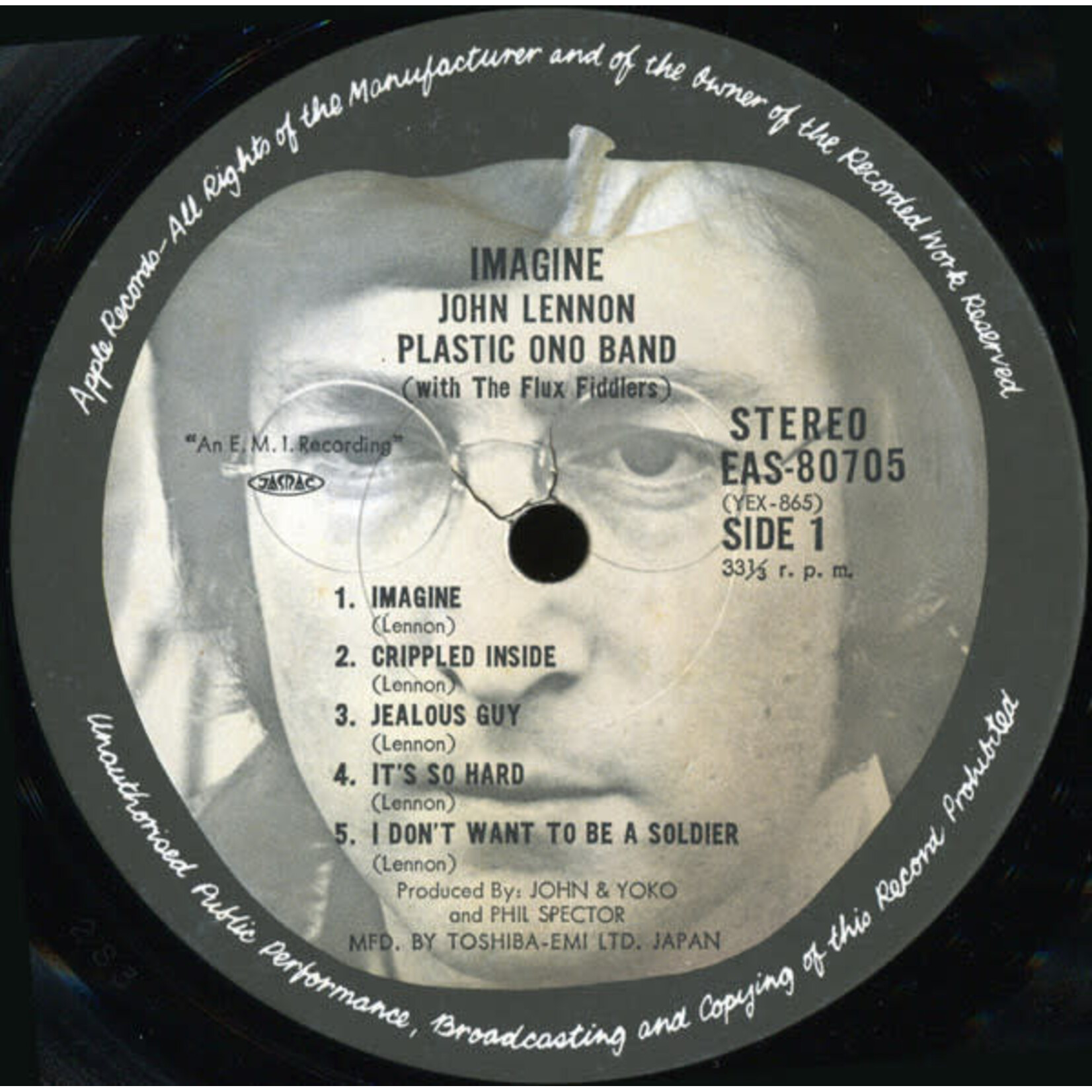 [Nick's Disk Pics] Lennon, John: Imagine (w/ OBI + Insert, 1977 Japan, Ex) [APPLE]