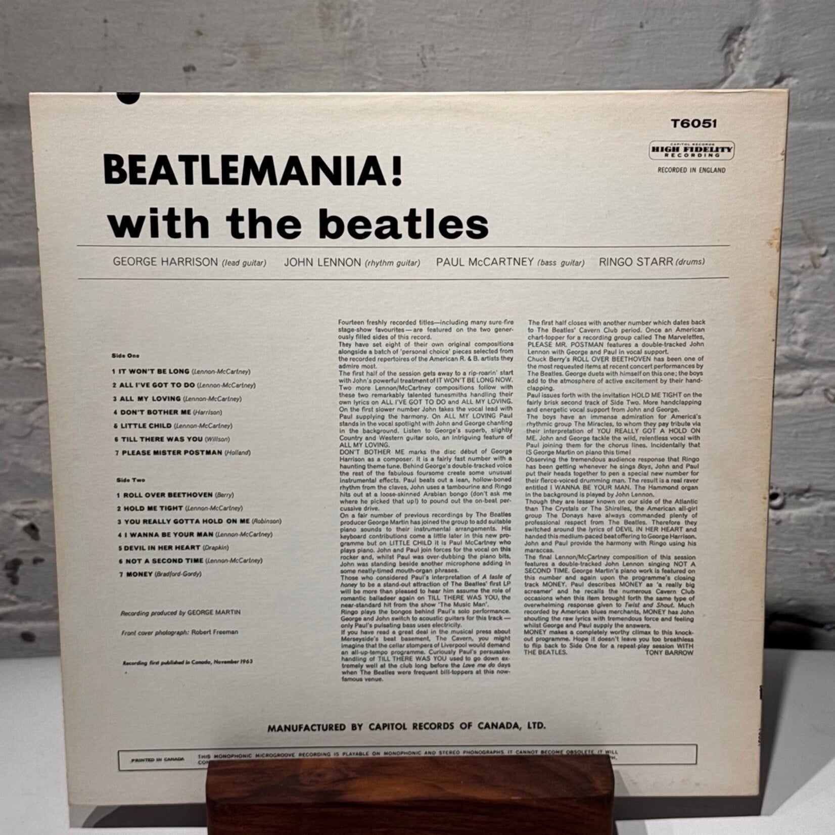 [Nick's Disk Pics] Beatles: Beatlemania! With The Beatles (Mono, Capitol 6000, 1963, Canada, VG+) [CAPITOL]