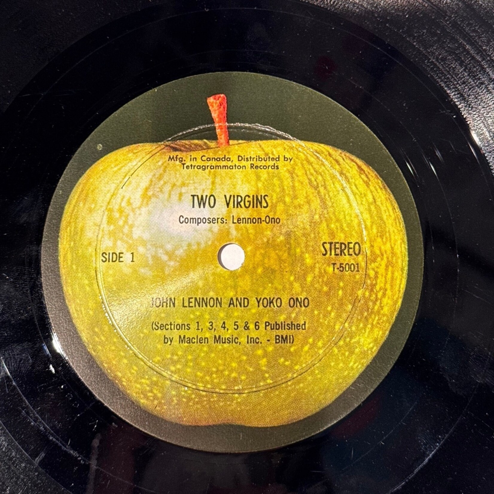 [Nick's Disk Pics] Lennon, John & Yoko Ono (Beatles): Unfinished Music No. 1 - Two Virgins (1968, Canada, Disc VG+) [APPLE]