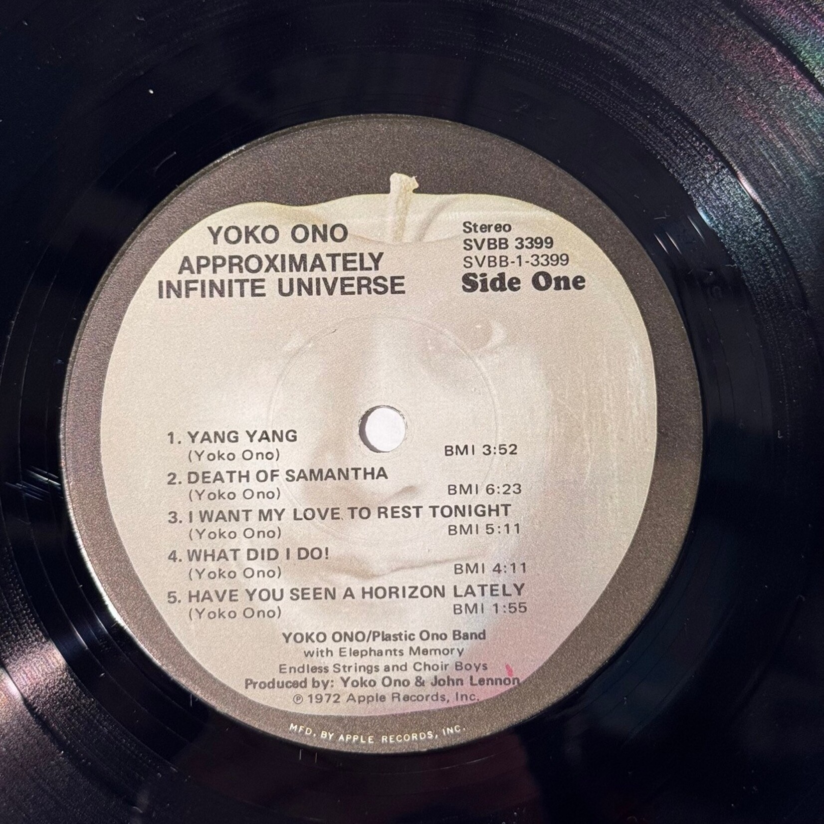 [Nick's Disk Pics] Ono, Yoko: Approximately Infinite Universe (1973, USA, VG+) [APPLE]