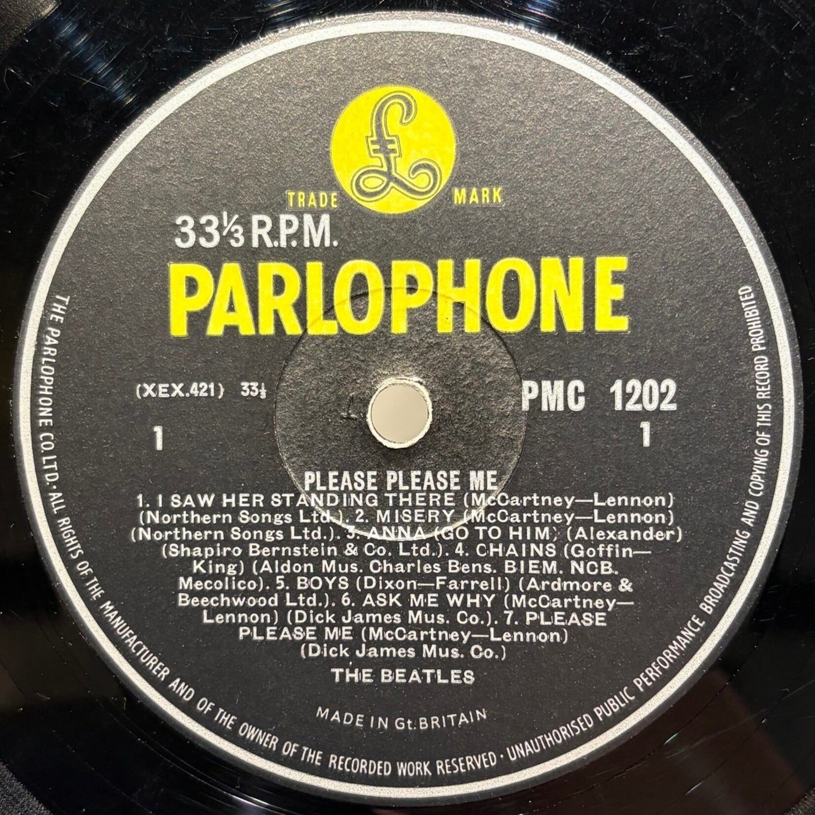 [Nick's Disk Pics] Beatles: Please Please Me (1963, UK, Mono, KT Tax Stamp, No "Sold in UK", VG) [PARLOPHONE]