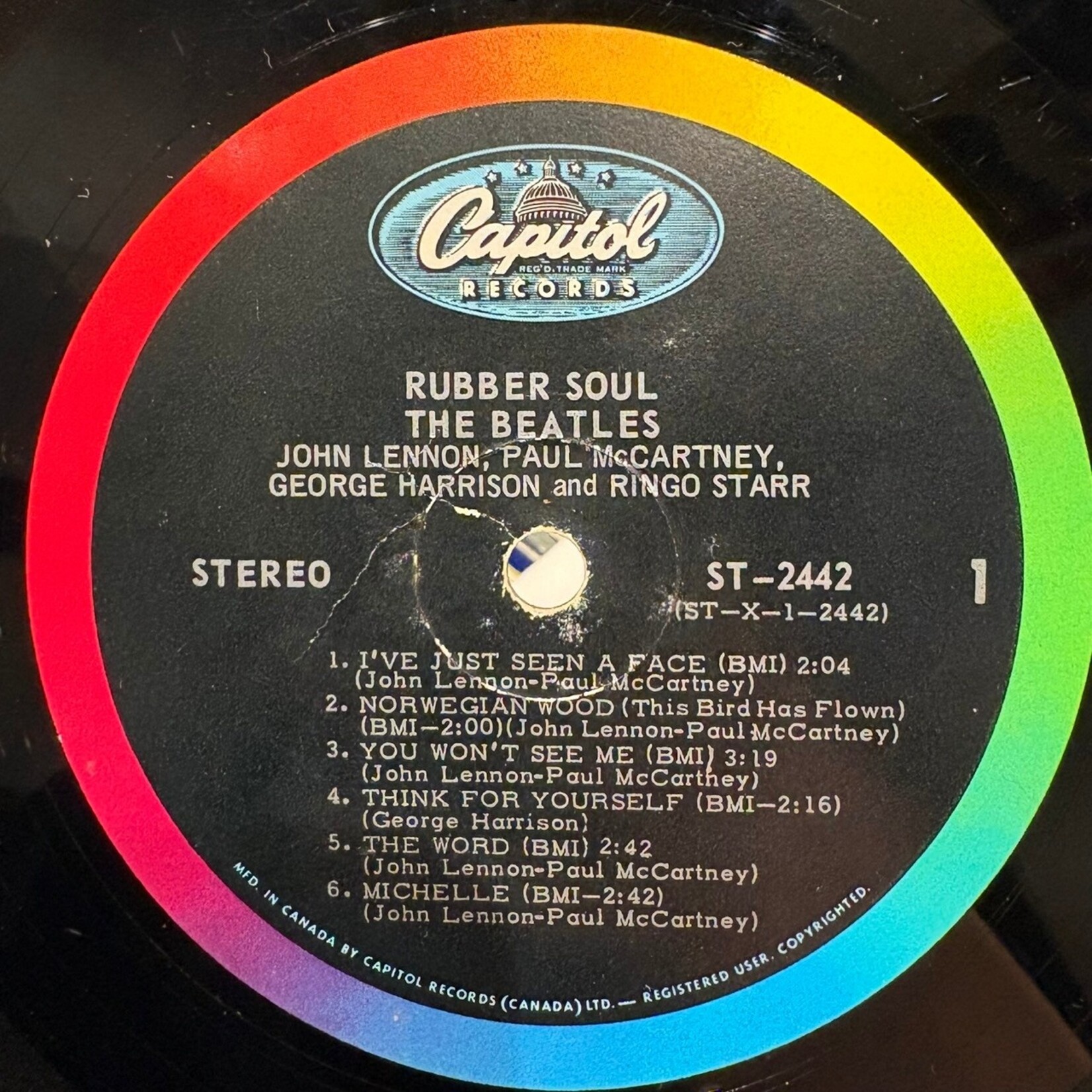 [Nick's Disk Pics] Beatles: Rubber Soul (1965, Canada, Stereo, VG+) [CAPITOL]