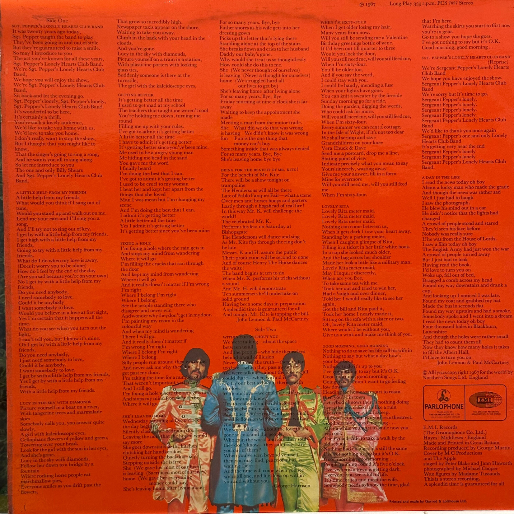 [Nick's Disk Pics] Beatles: Sgt. Pepper's Lonely Hearts Club Band (1975, UK, w/Insert, VG+) [PARLOPHONE]