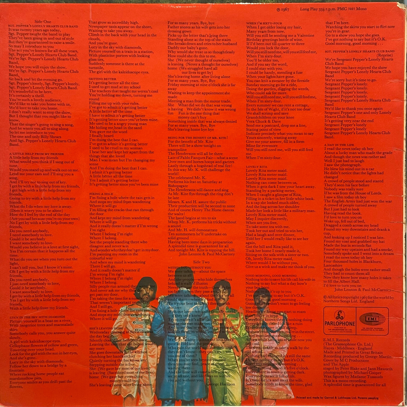 [Kollectible Vinyl] Beatles: Sgt. Pepper's Lonely Hearts Club Band (1967, UK, Mono, KT Tax Stamp, w/Insert, VG) [PARLOPHONE]