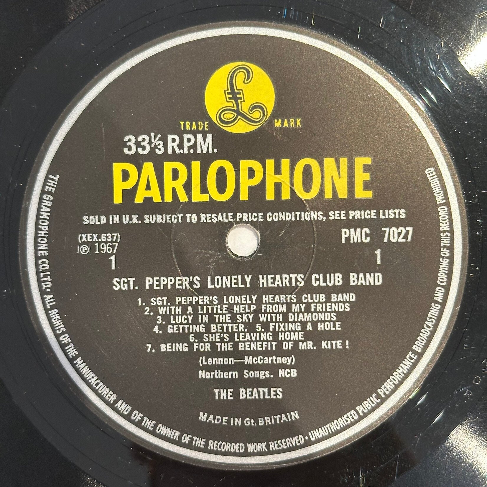 [Kollectible Vinyl] Beatles: Sgt. Pepper's Lonely Hearts Club Band (1967, UK, Mono, KT Tax Stamp, w/Insert, VG) [PARLOPHONE]