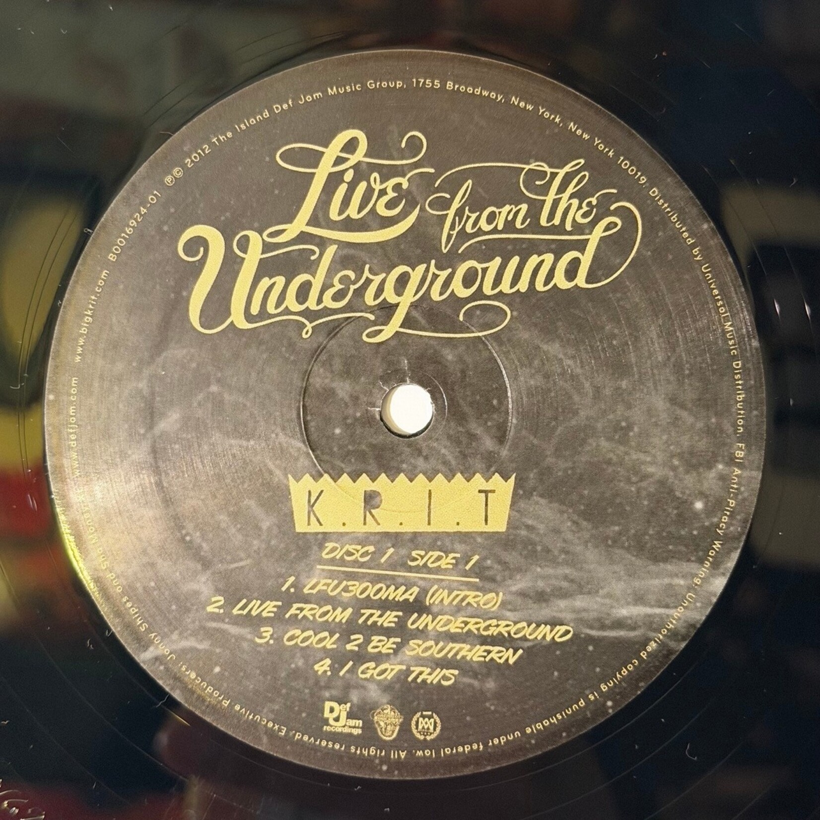 [Kollectible Vinyl] Big K.R.I.T: Live From The Underground (2012, USA, Ex) [DEF JAM]