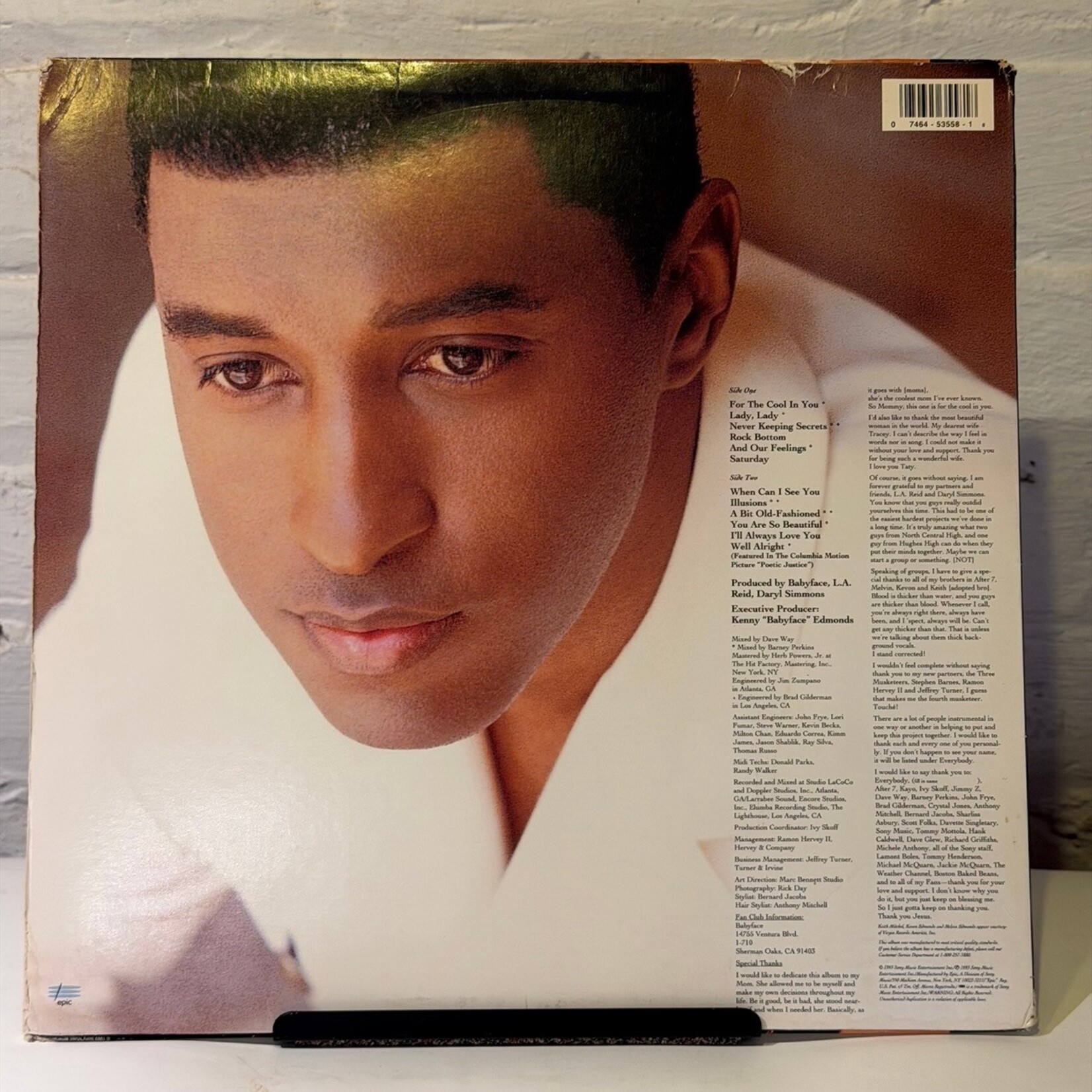 [Kollectible Vinyl] Babyface: For The Cool In You (1993, USA, Disc VG+) [EPIC]