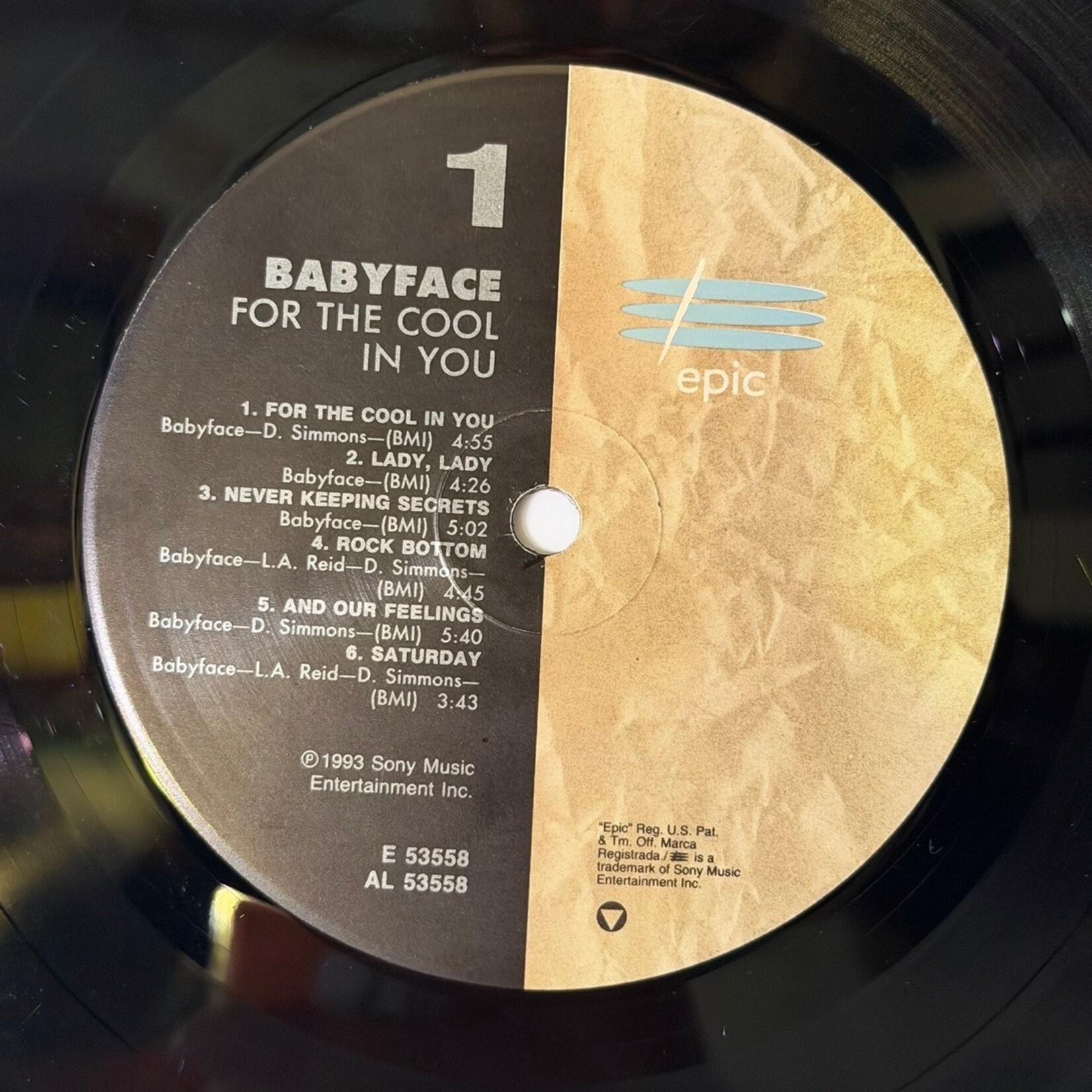 [Kollectible Vinyl] Babyface: For The Cool In You (1993, USA, Disc VG+) [EPIC]