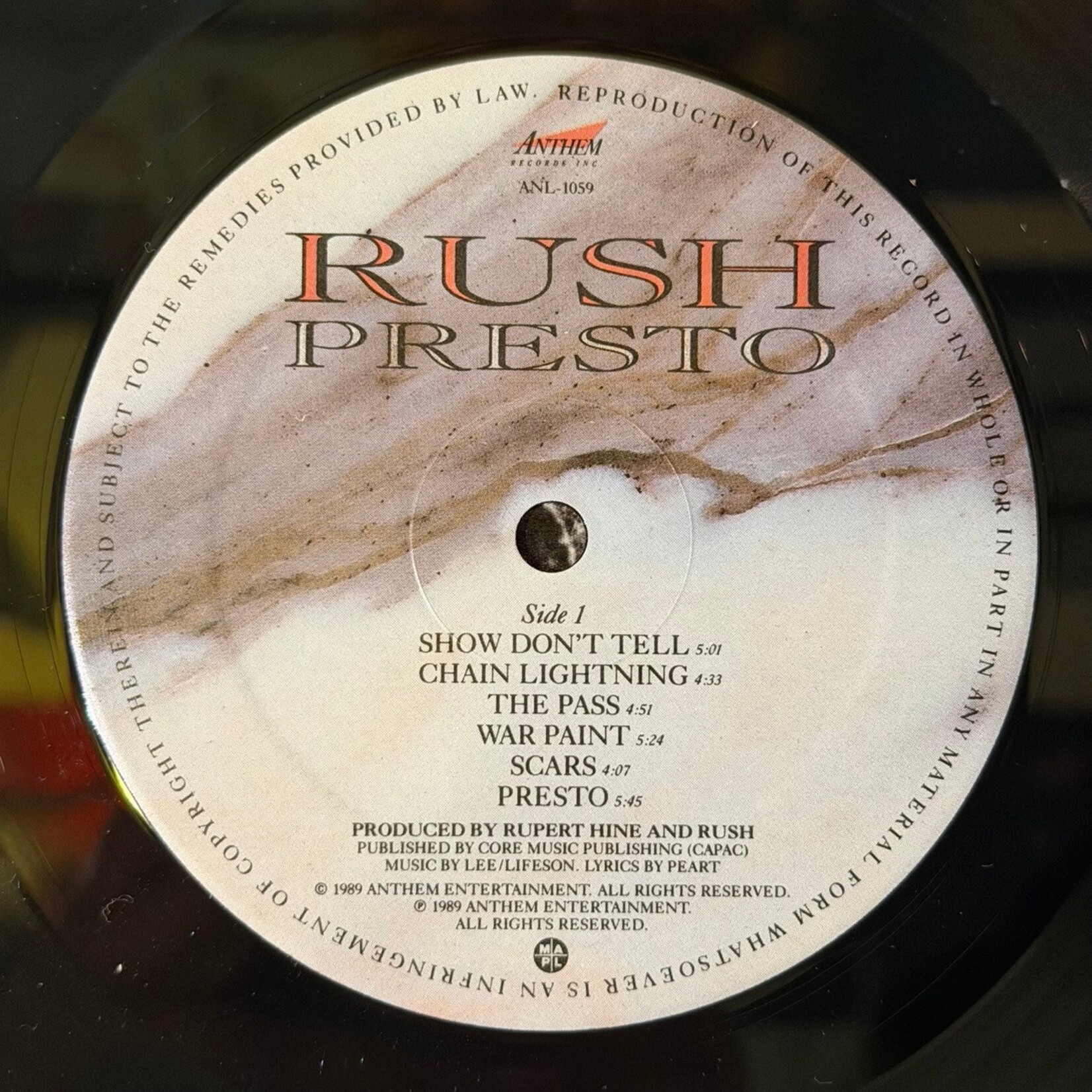 [Kollectible Vinyl] Rush: Presto (1989, CANADA, Ex) [ANTHEM]