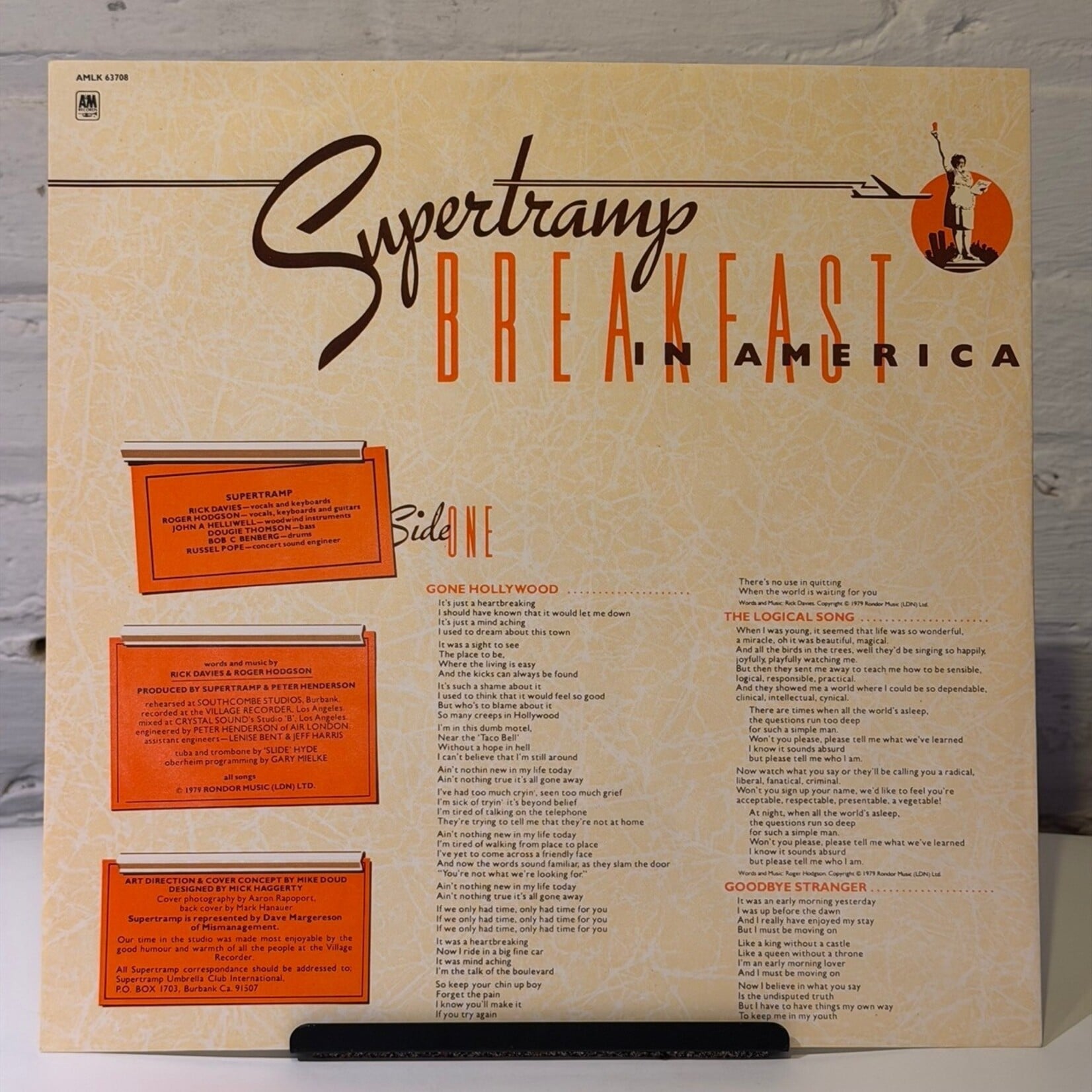 [Kollectible Vinyl] Supertramp: Breakfast In America (w/Inner, 1979, UK, Ex) [A&M]