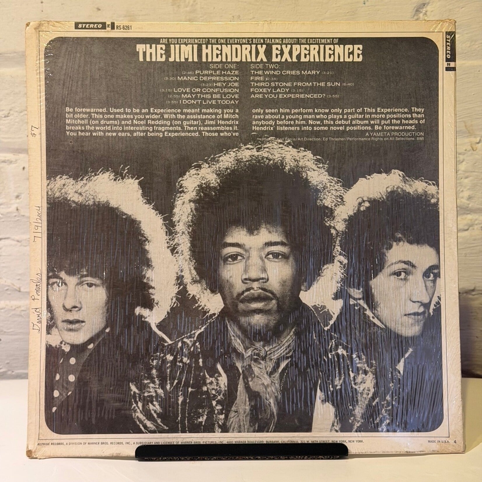 [Kollectible Vinyl] Jimi Hendrix Experience: Are You Experienced? (Mismatch (US Cover), Tri-Colour Reprise, 1967, Canada, VG+) [REPRISE]