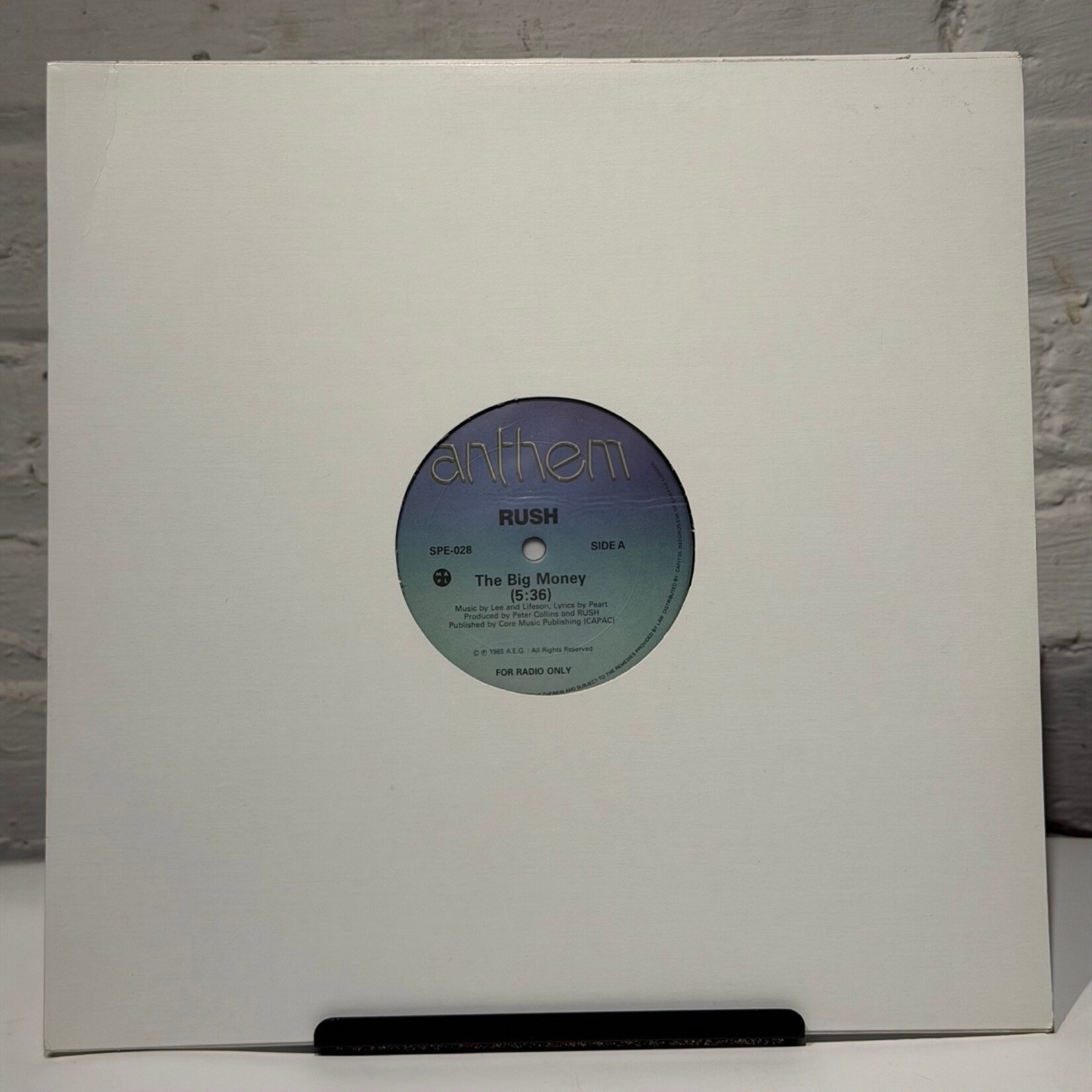 [Kollectible Vinyl] Rush: The Big Money (12" Promo, 1985, Canada, Ex) [ANTHEM]