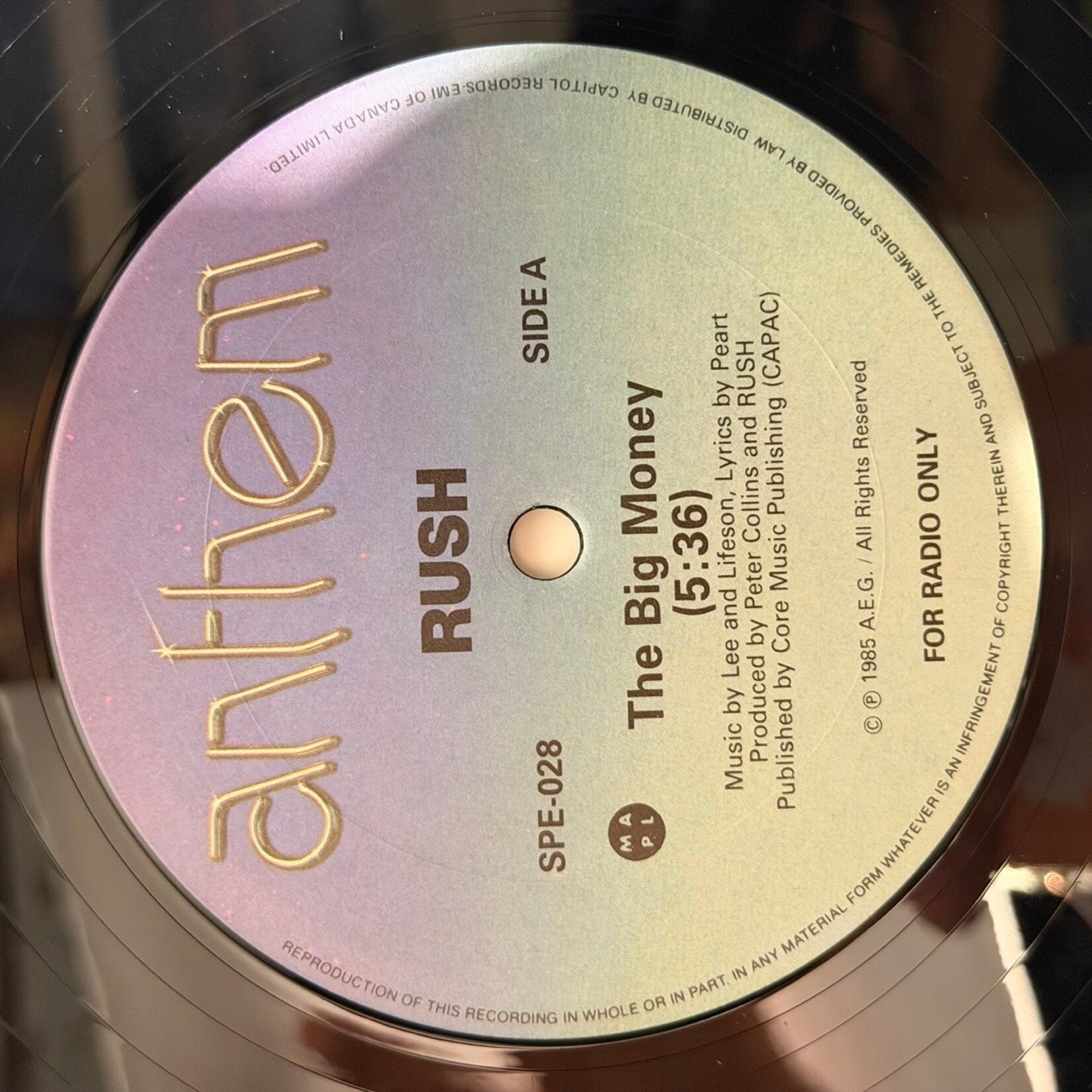 [Kollectible Vinyl] Rush: The Big Money (12" Promo, 1985, Canada, Ex) [ANTHEM]