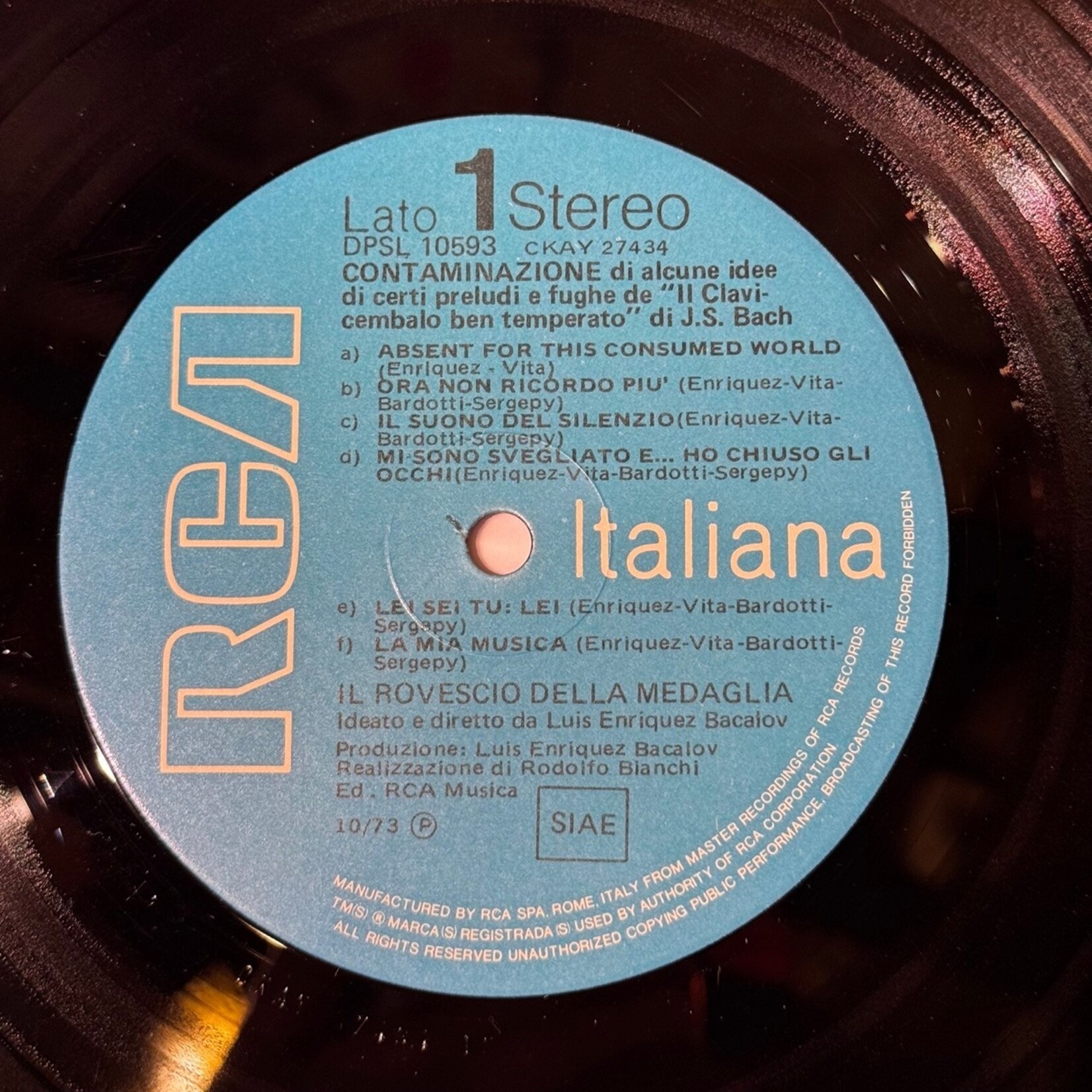 [Kollectible Vinyl] Contaminazione: Il Rovescio Della Medaglia (Italian Prog, 1973, Italy, Disc VG+) [RCA]