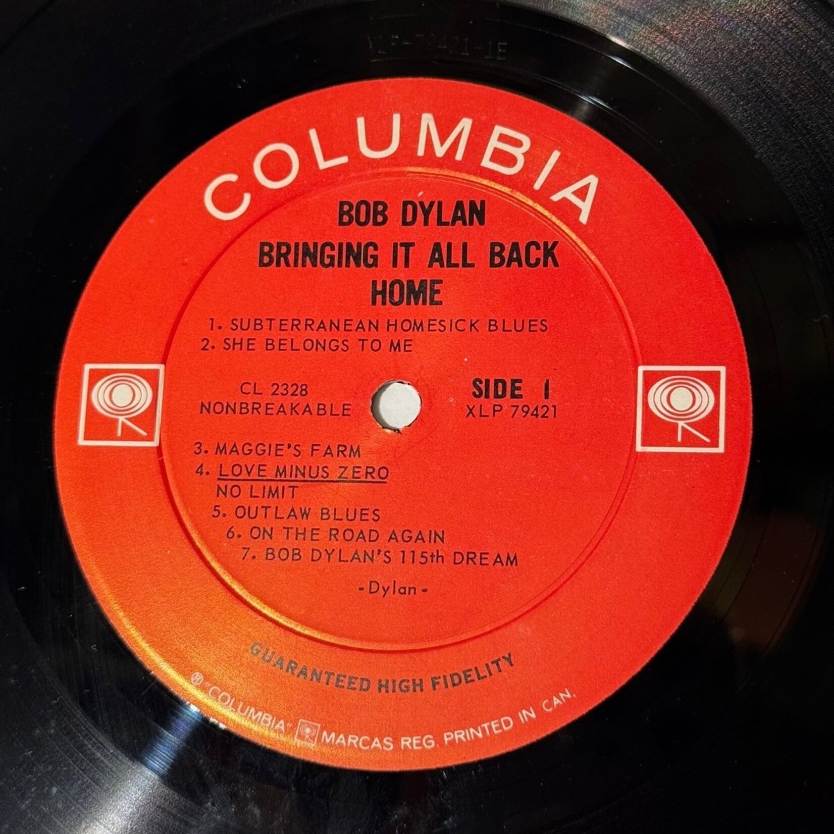 [Kollectible Vinyl] Dylan, Bob: Bringing It All Back Home (Mono, 1965, Canada, VG+) [COLUMBIA]